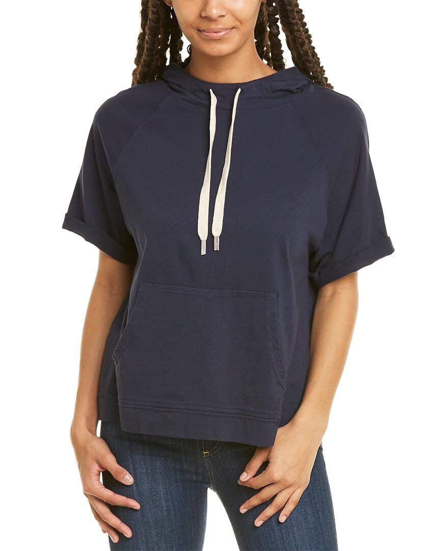 Michael Stars Women's Joy Ventura Jersey Half Sleeve Hoodie Sweatshirt - Soft Casual Pullover for Lounge, Travel & Everyday Wear