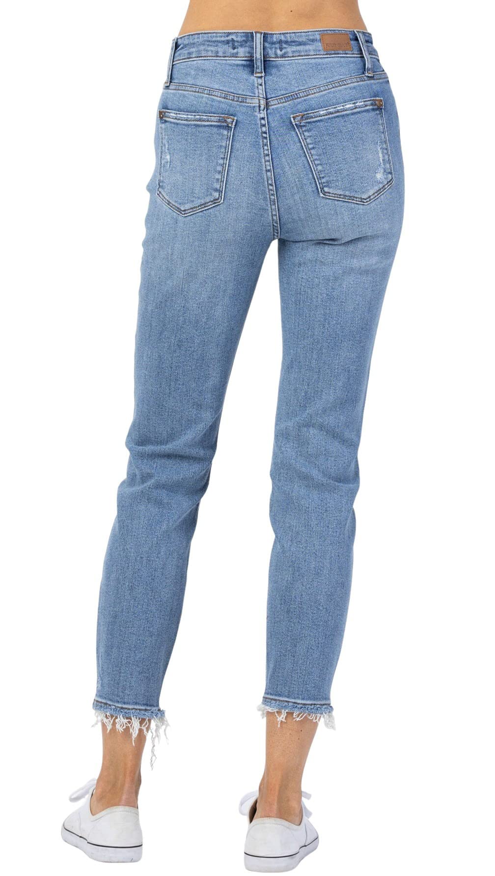 Judy Blue Women's High Rise Mineral Wash Relaxed Fit Jeans - Comfortable Stretch Denim Pants for Casual Wear, Work & Everyday Outfits