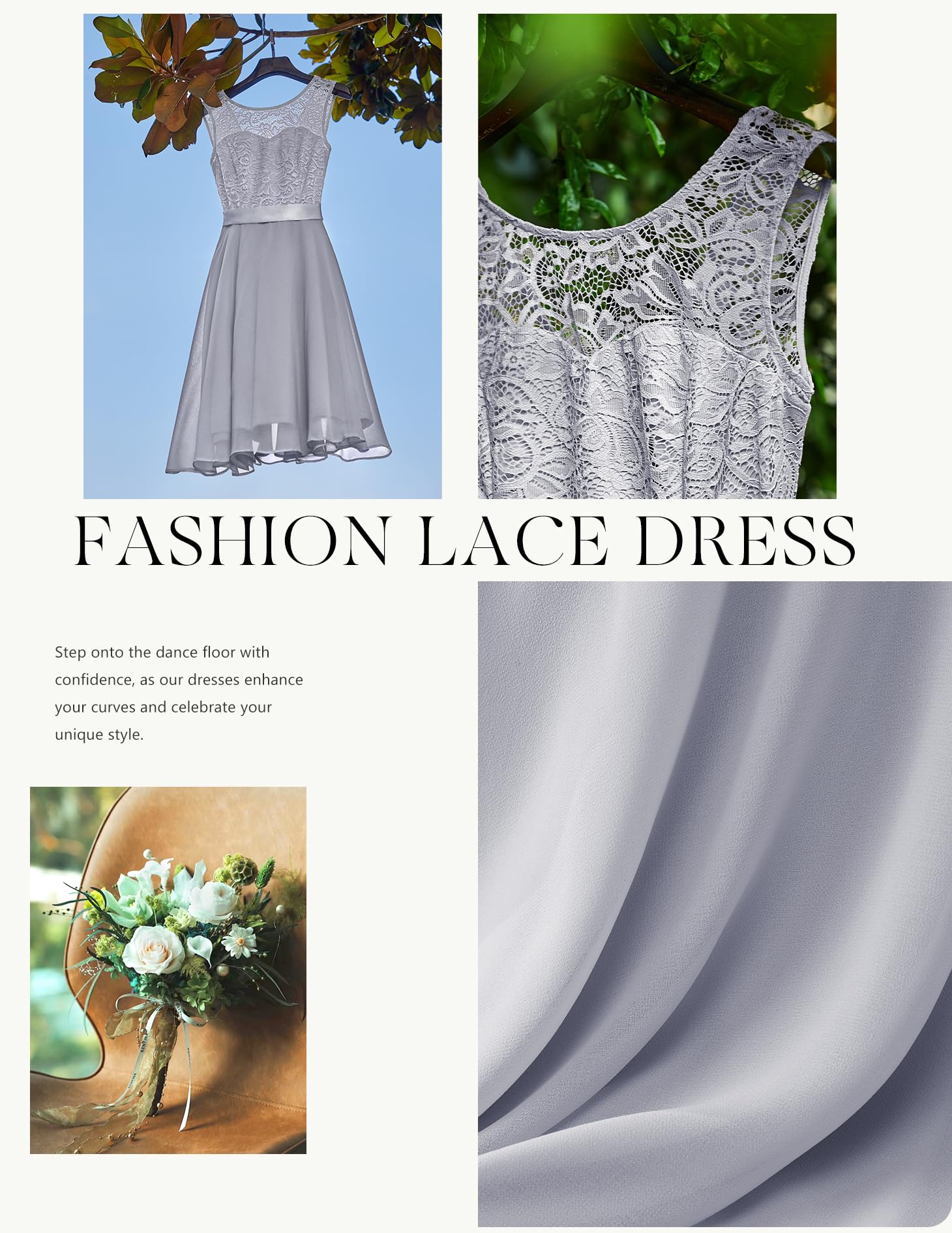 BeryLove Women's Short Lace Prom Dress for Wedding Guest, Cocktail Party, Bridesmaid & Formal Events - Elegant A-Line Mini Dress for Homecoming, Anniversary & Special Occasions