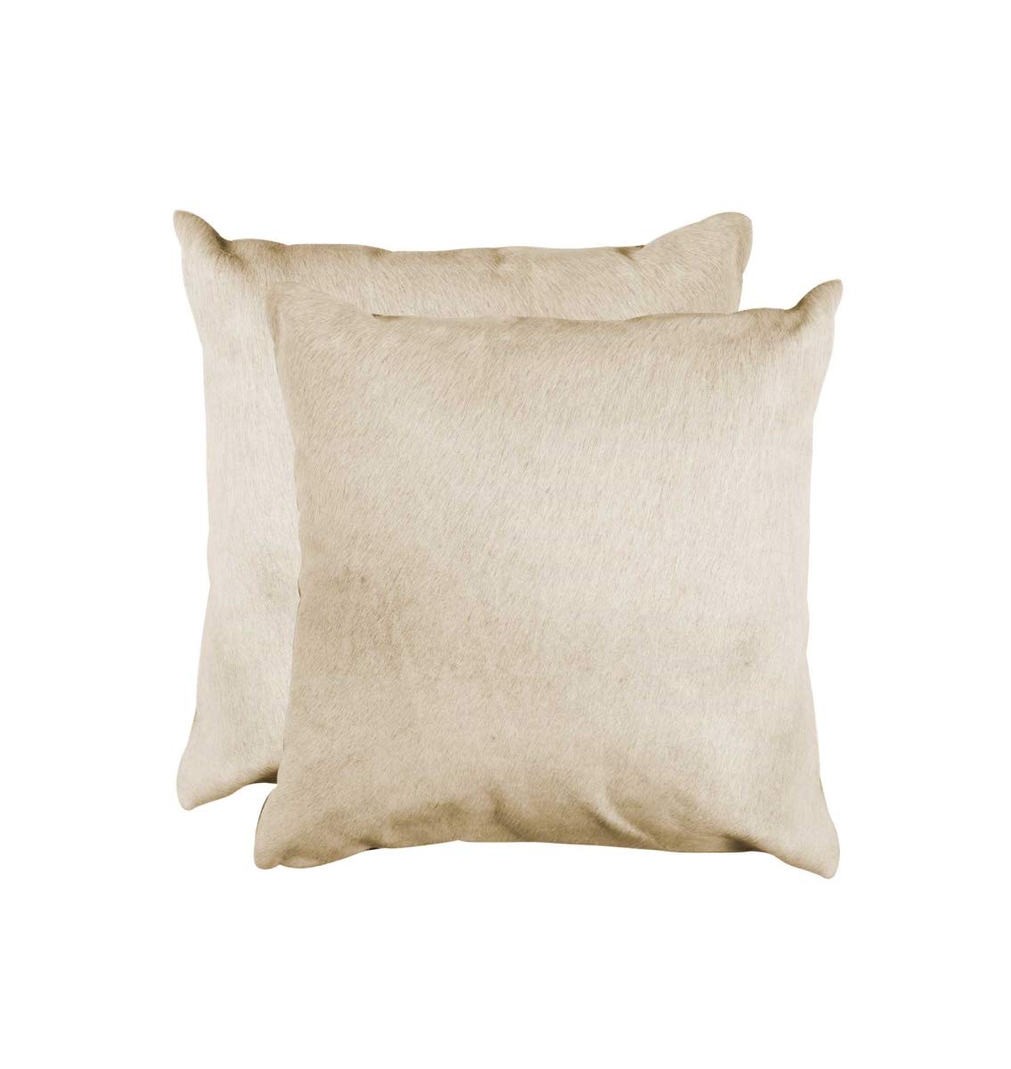 HomeRoots Decor 18x18 Inch Natural Cotton Throw Pillow Covers Set of 2 - Soft Decorative Cushions for Sofa, Bed, Living Room & Home Decor