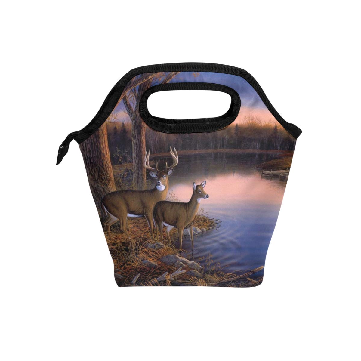 Insulated Deer Lunch Bag Cooler Tote with Zipper - Leakproof Thermal Meal Prep Bag for Adults, Teens, Men & Women | Perfect for Work, School, Picnics & Outdoor Activities