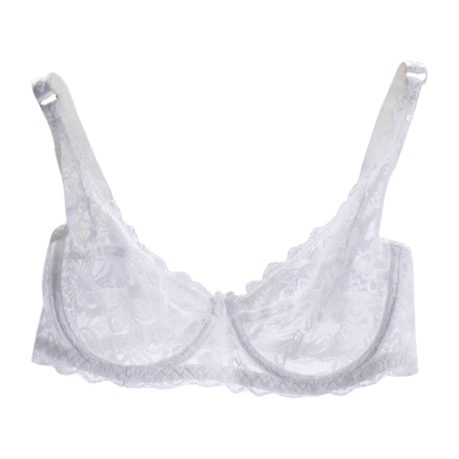 Chokovy Women's V-Neck Adjustable Straps Underwire Floral Lace Bra - Sexy Push Up Sports Bra for Running, Yoga & Everyday Comfort