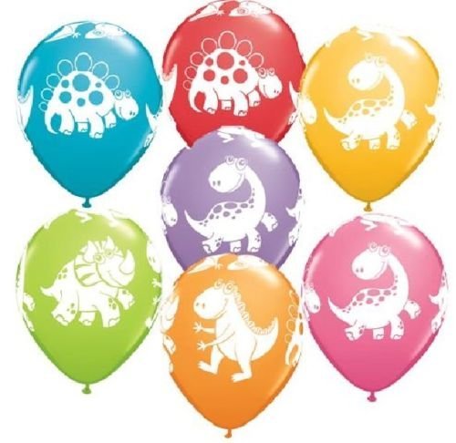 Dinosaur T-Rex Latex Balloons (6-Pack) - Multicolored Party Decorations for Birthday, Baby Shower & Themed Events | Fun & Cute Dino Balloons for Kids Room Decor