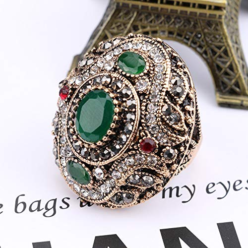 Antique Turkish Jewelry Ring for Women - Colorful Stones & Crystals - Perfect for Parties & Gifts