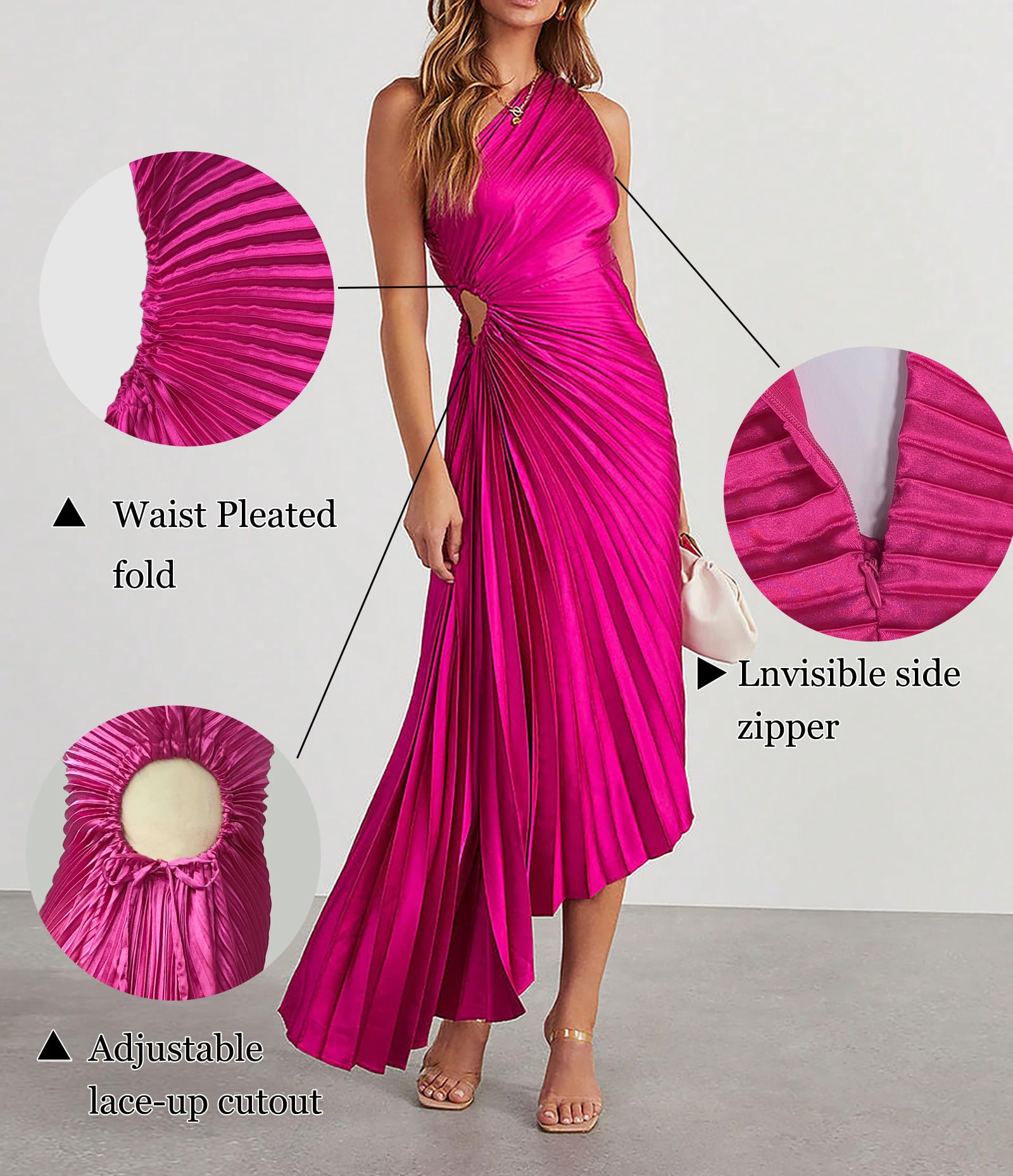 Sexy One Shoulder Irregular Split Maxi Dress for Women - Elegant Cocktail Party & Evening Gown for Night Out, Date Night, Club Wear, and Special Occasions