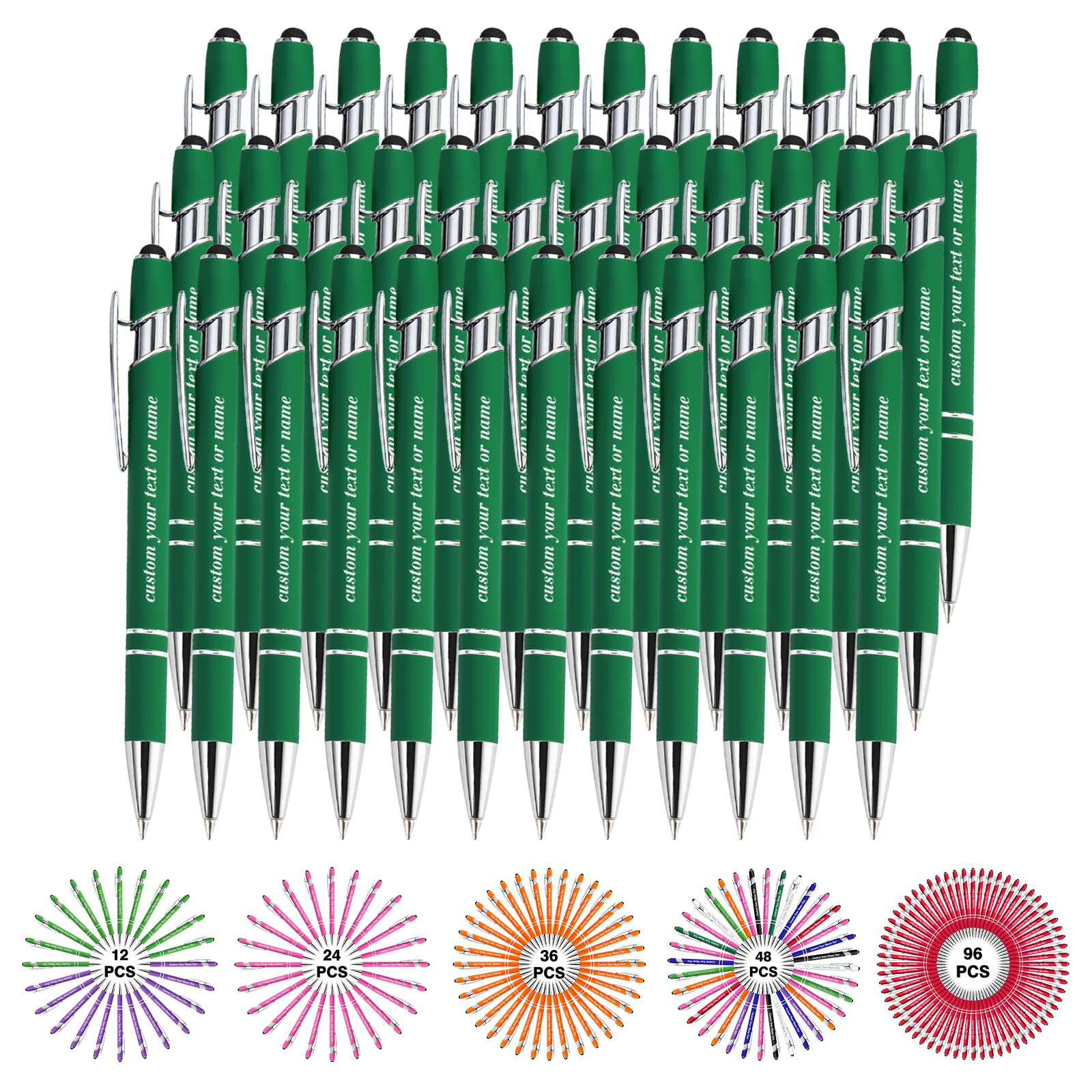 Custom Engraved Personalized Pens with Name - Bulk 36pc Ballpoint Pen Set for Business, Graduation & Birthday Gifts - Perfect for Corporate Events, School Supplies & Promotional Giveaways