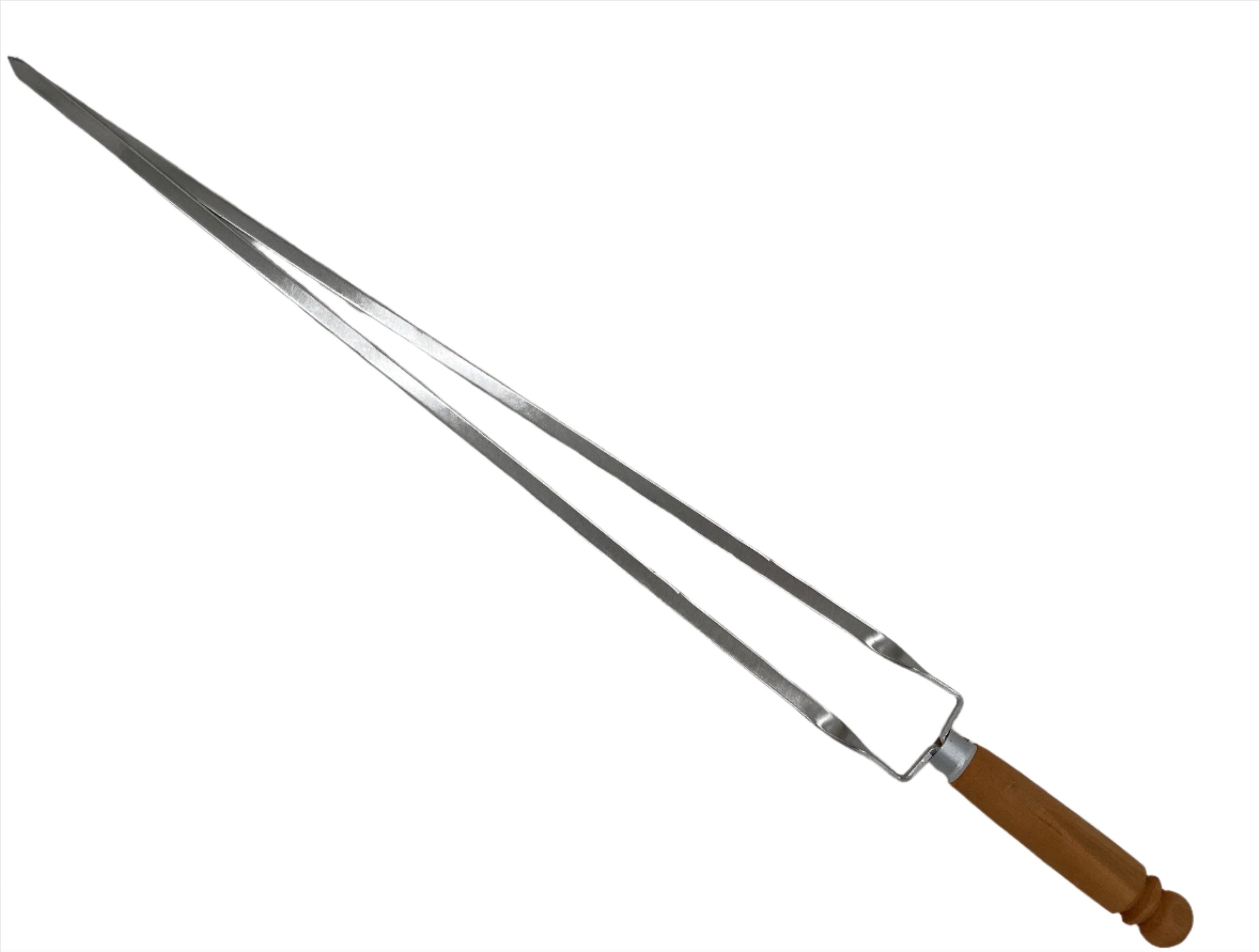 24x0.5 Inch 2-Line Skewer with Wooden Handle - Perfect for BBQ, Grilling, and Party Appetizers