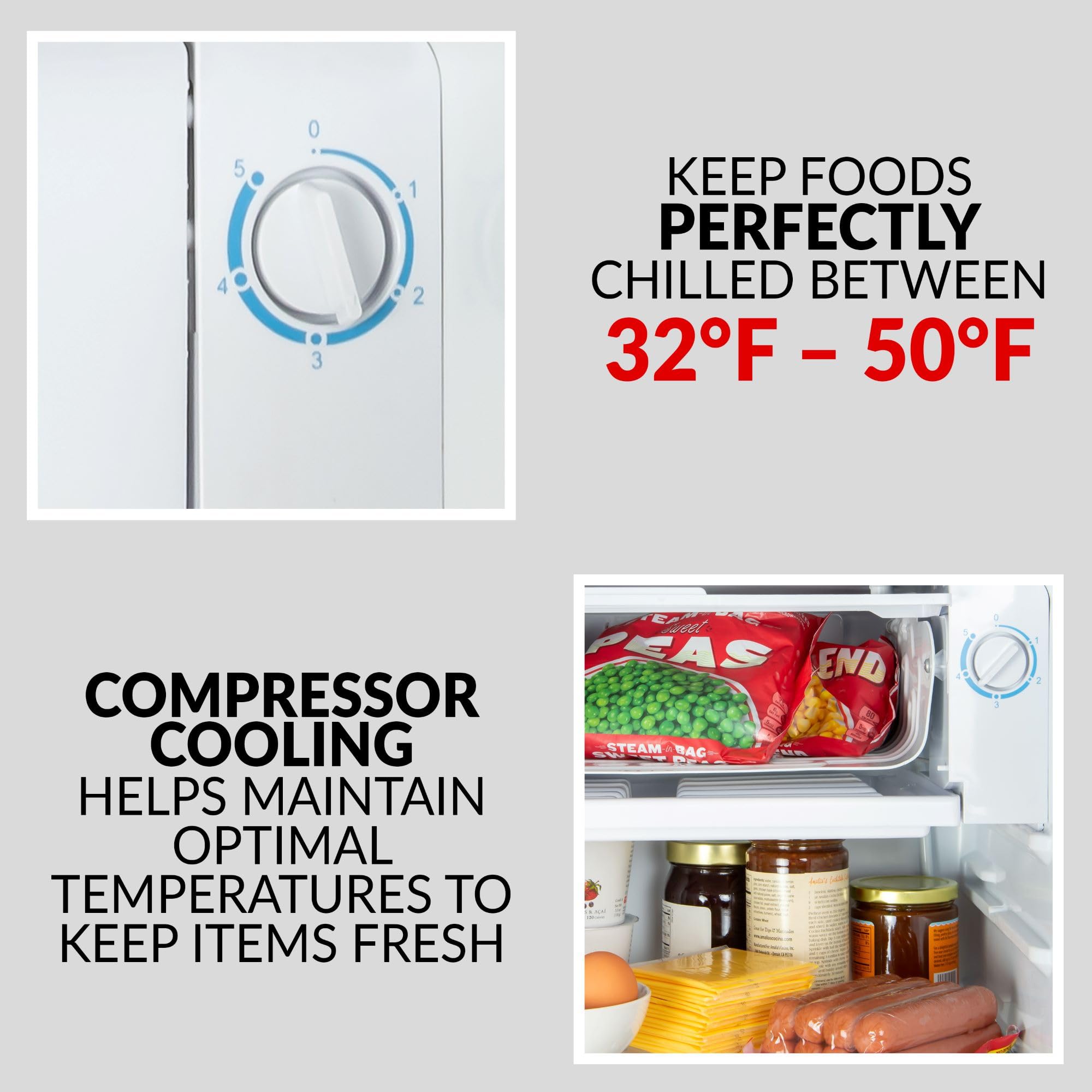 Igloo Coca-Cola 3.2 Cu. Ft. Mini Fridge with Freezer - Adjustable Temperature (32°F), Bottle Opener & Ice Cube Tray Included - Compact Refrigerator for Dorm, Office, Bedroom or Man Cave - Black