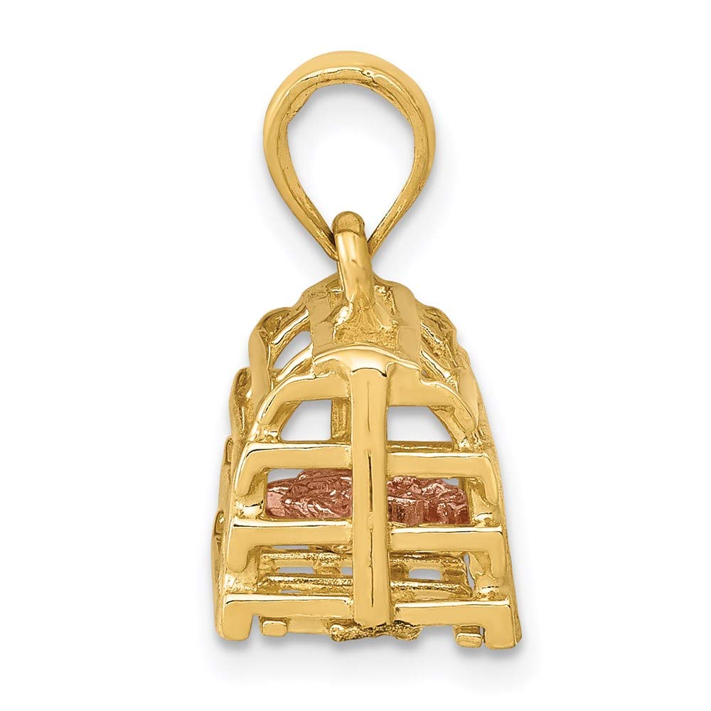 The Black Bow 14k Two-Tone Gold Large 3D Lobster Trap Pendant - Perfect for Elegant Jewelry Gifting and Everyday Luxury
