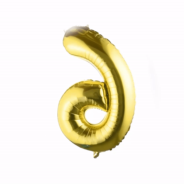Balloonify Gold Mylar Number 6 Balloon - 40 Inch Large Foil Balloon for Birthday Parties, Anniversaries & Celebrations - 1 Count Box
