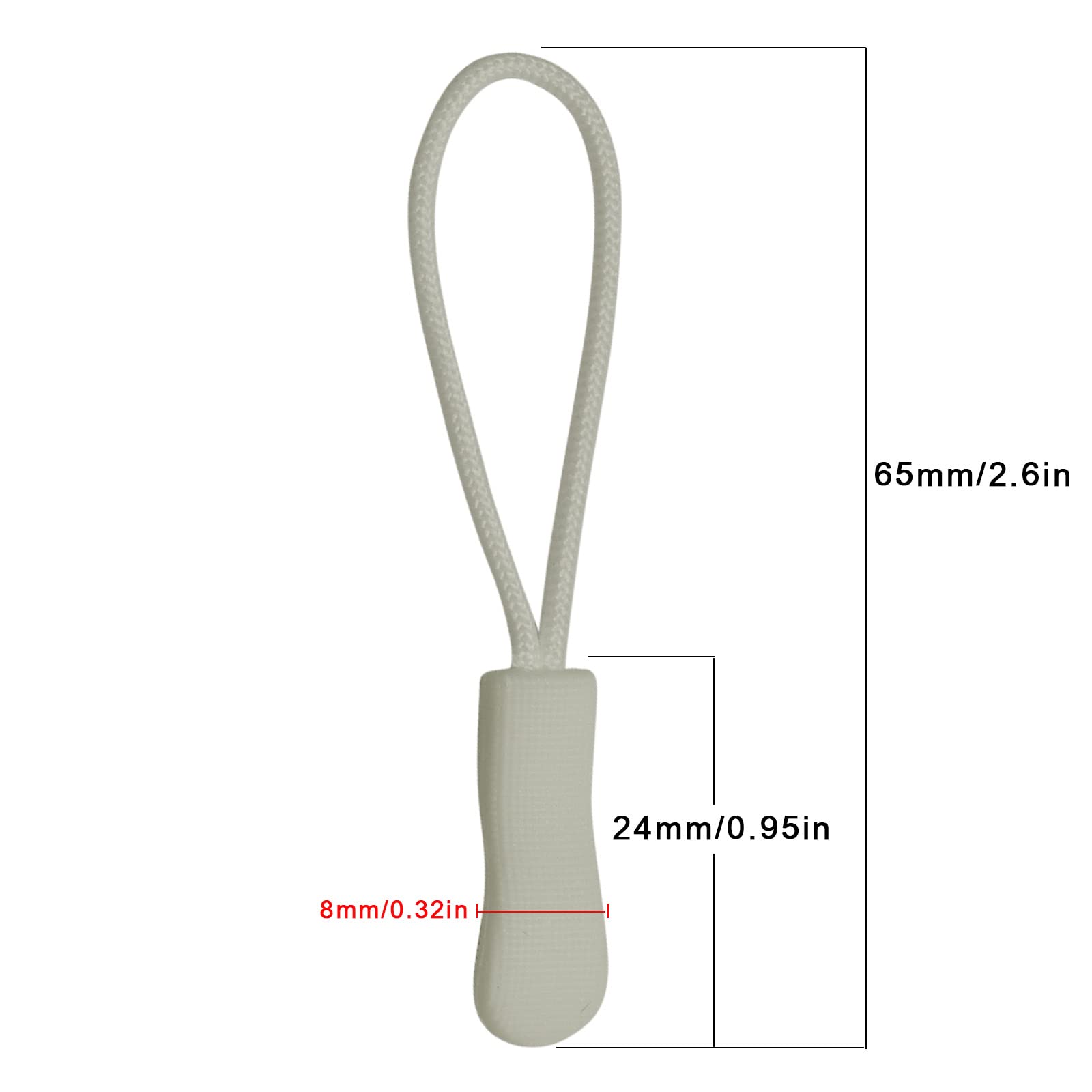 20PCS Durable Nylon Zipper Pulls Replacement - Heavy Duty Zipper Tabs & Zip Fixer Cord for Backpacks, Jackets, Boots, Luggage, Purses - Perfect for Travel Gear Repair & DIY Fashion Accessories (Grey)