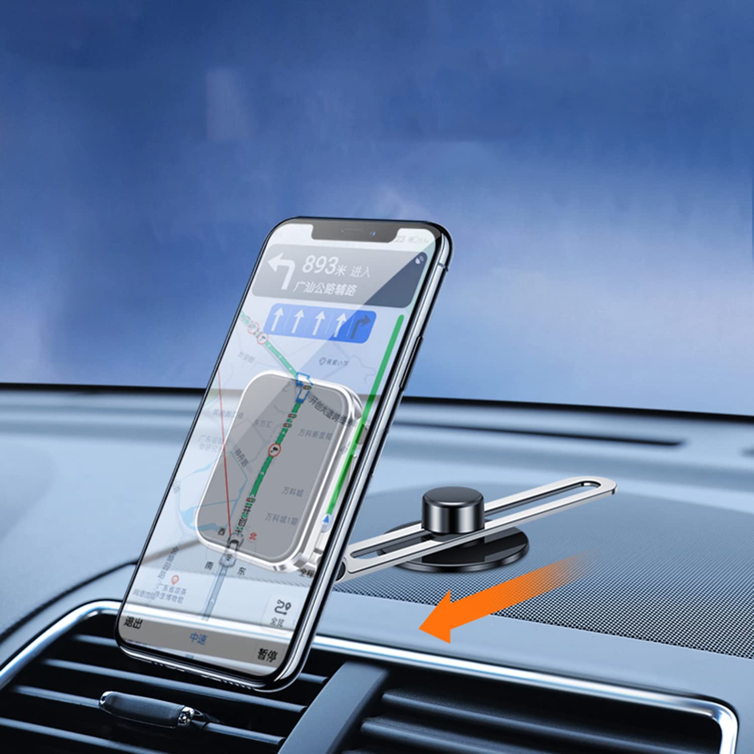 Kwak's Magnetic Car Phone Holder - Universal Smartphone Mount for iPhone, Samsung & All Phones | Strong Grip Dashboard & Vent Mount | Perfect for Driving, Commuting & Road Trips