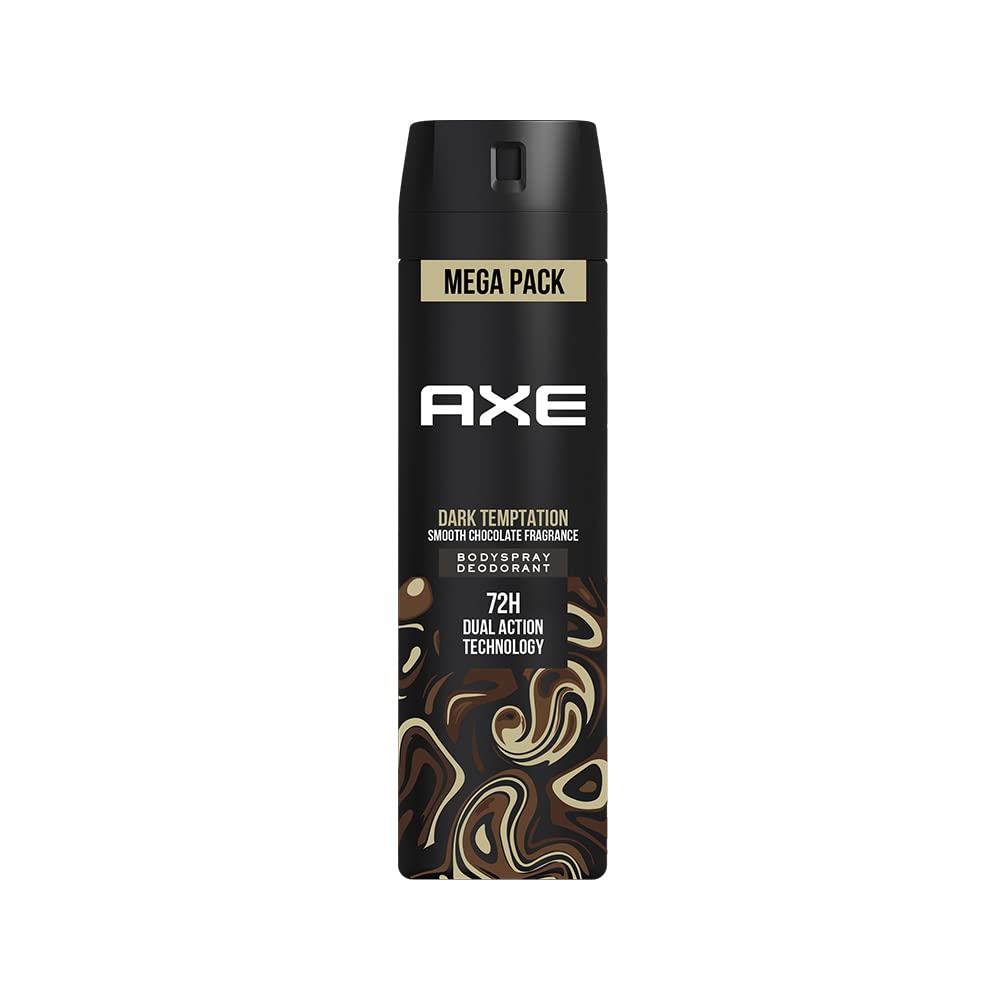 AXE Dark Temptation Men's Deodorant Spray - 7.3oz Long Lasting Body Odor Protection with Irresistible Chocolate Vanilla Scent - Perfect for Gym, Work & Everyday Freshness