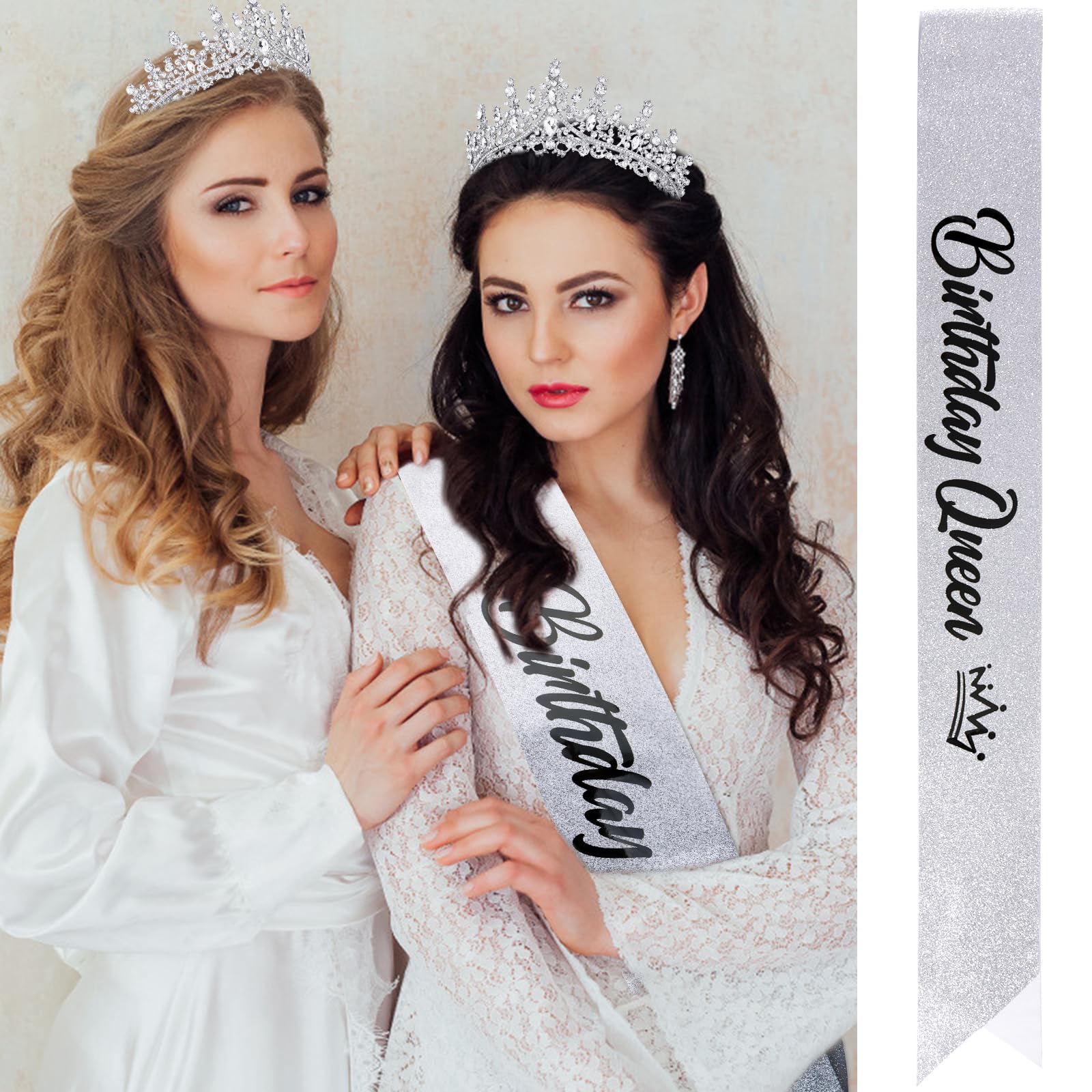 VELSCRUN Silver Crystal Tiara Crown for Women & Girls - Elegant Princess Birthday Queen Headband with Combs, Perfect for Birthday Parties, Pageants, Weddings & Special Occasions - Great Gift for Mom, Daughter or Friend