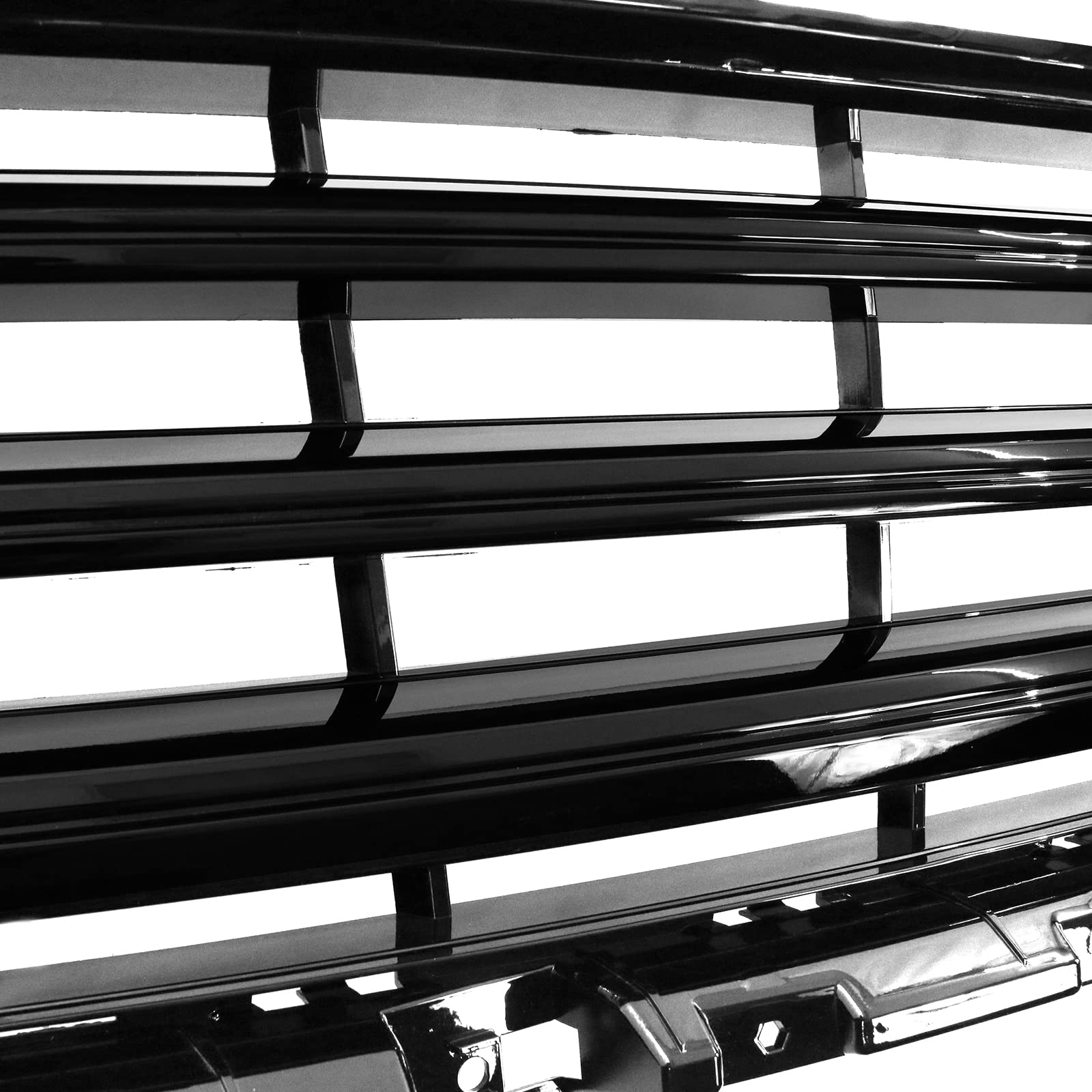 FREEMOTOR802 Compatible Front Grille for 2021-2023 Chevy Tahoe & Suburban - Chrome & Gloss Black Bumper Hood Grille Replacement with Lower Grill - Upgrade Your SUV's Style for Off-Road & Urban Driving