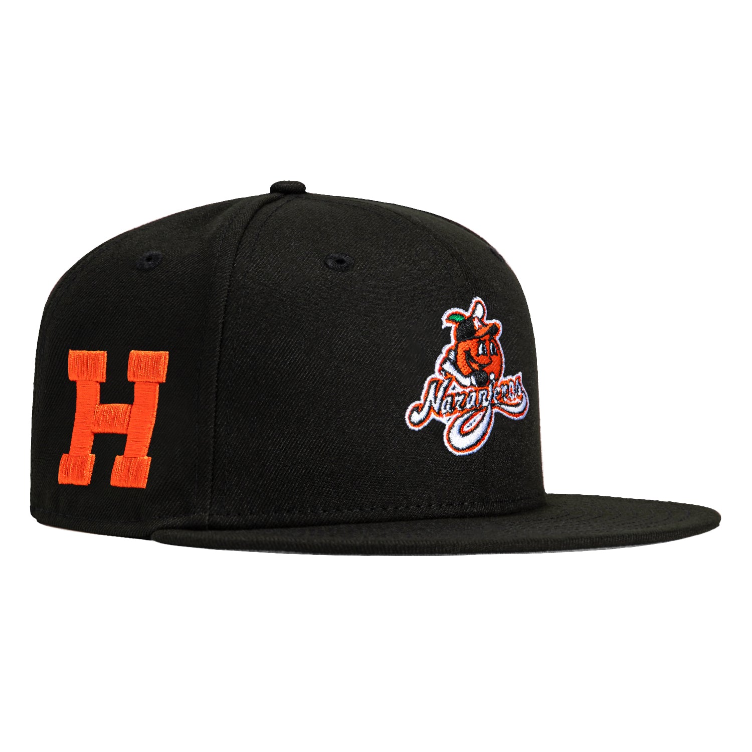 New Era 59Fifty Naranjeros De Hermosillo Logo Patch Baseball Cap - Black Adjustable Snapback Hat for Men & Women - Perfect for Baseball Games, Streetwear & Casual Outfits