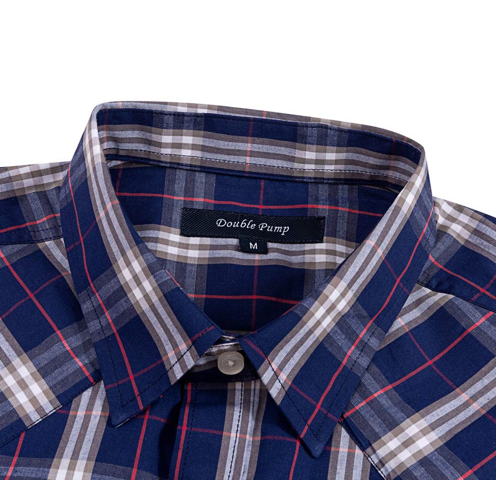 Men's Western Snap Button Plaid Long Sleeve Shirt - Regular Fit Casual Shirt for Cowboy Style, Ranch Work & Outdoor Adventures