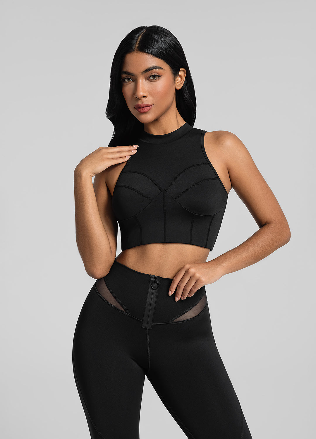 Trendy High Neck Crop Top for Women - Fashionable Summer Tops - Perfect for Gym, Yoga & Streetwear Outfits