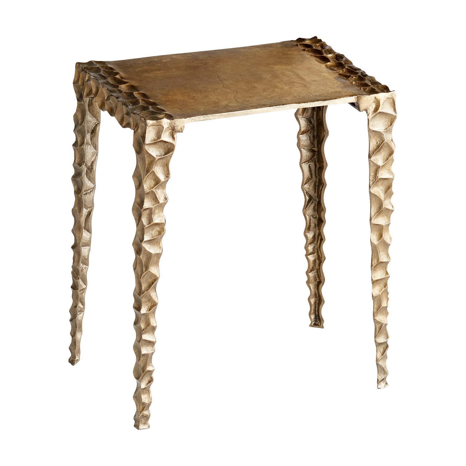 Cyan Design 11328 Imprint Side Table in Antique Brass - Vintage Accent Table for Living Room, Bedroom, or Office Decor