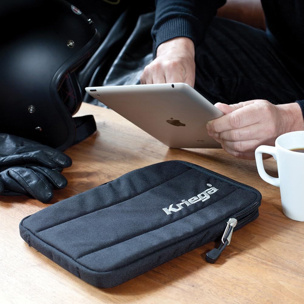 Kriega Kube Tablet - Waterproof Motorcycle Phone Mount & GPS Holder for Adventure Biking, Off-Road Riding, and Commuting