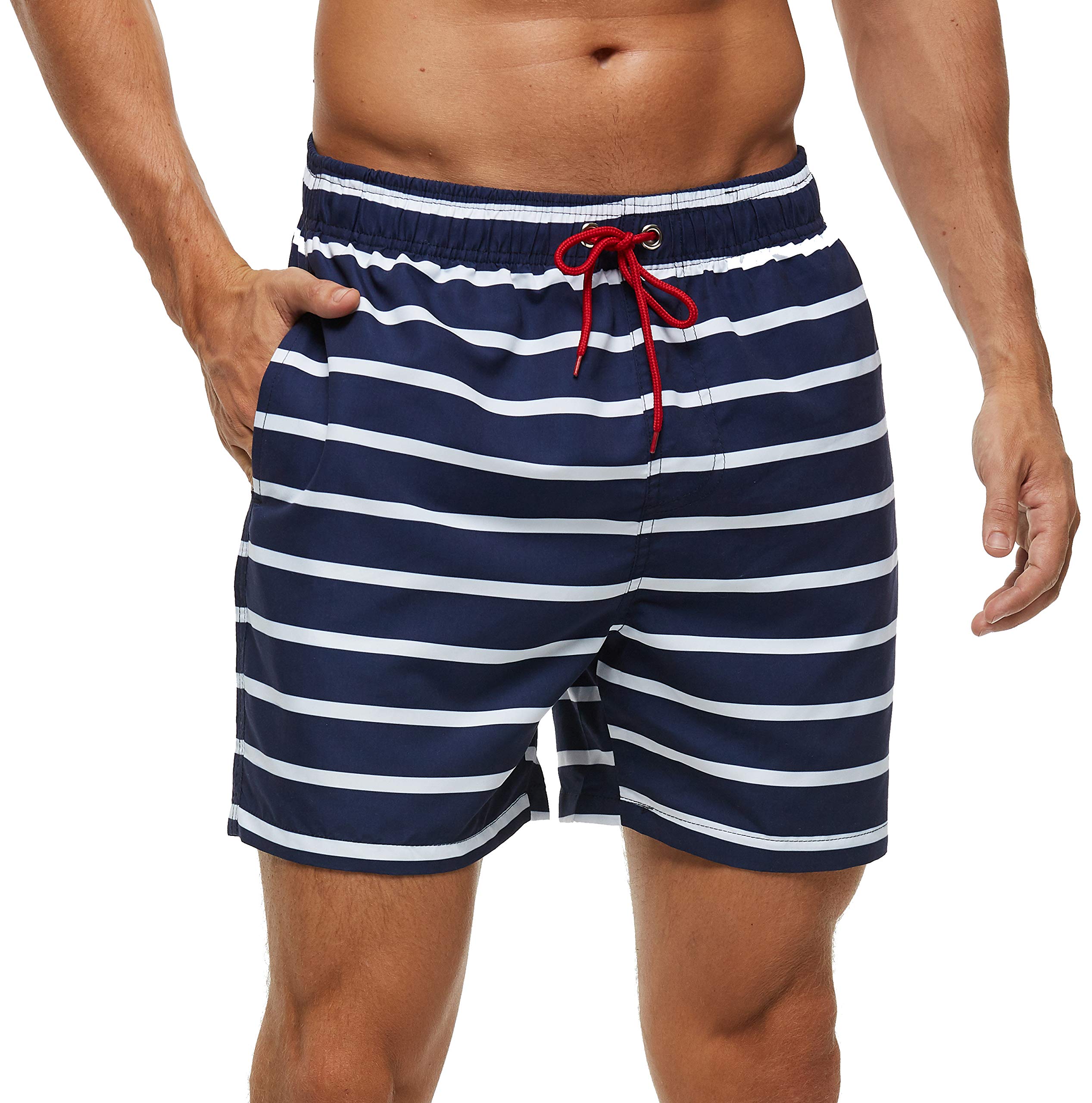 **SILKWORLD Men's Quick Dry Swim Trunks with Pockets - Comfortable Beach & Pool Shorts for Swimming, Surfing & Vacation**