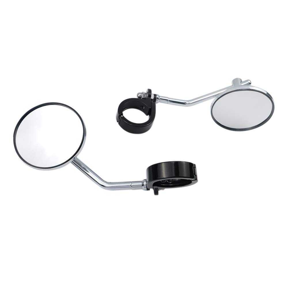 GUAIMI 39-41mm Fork Mount Motorcycle Side Mirrors - Chrome Rearview Mirrors for Harley Sportster XL 883, XL 1200, XL48, 72 Rebel & Bolt Custom Cruisers - Enhances Safety & Style for Urban Commuting & Long Rides
