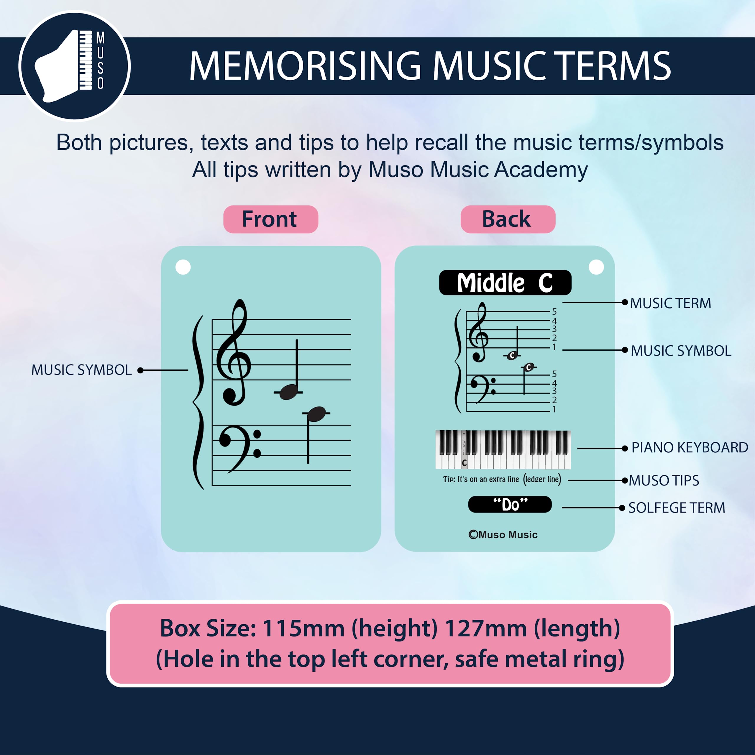 Beginner Music Flash Cards for Piano Students - Improve Sight Reading & Musical Terminology for Kids & Adults (Solfege) | Perfect for Home Practice, Music Lessons & Classroom Learning