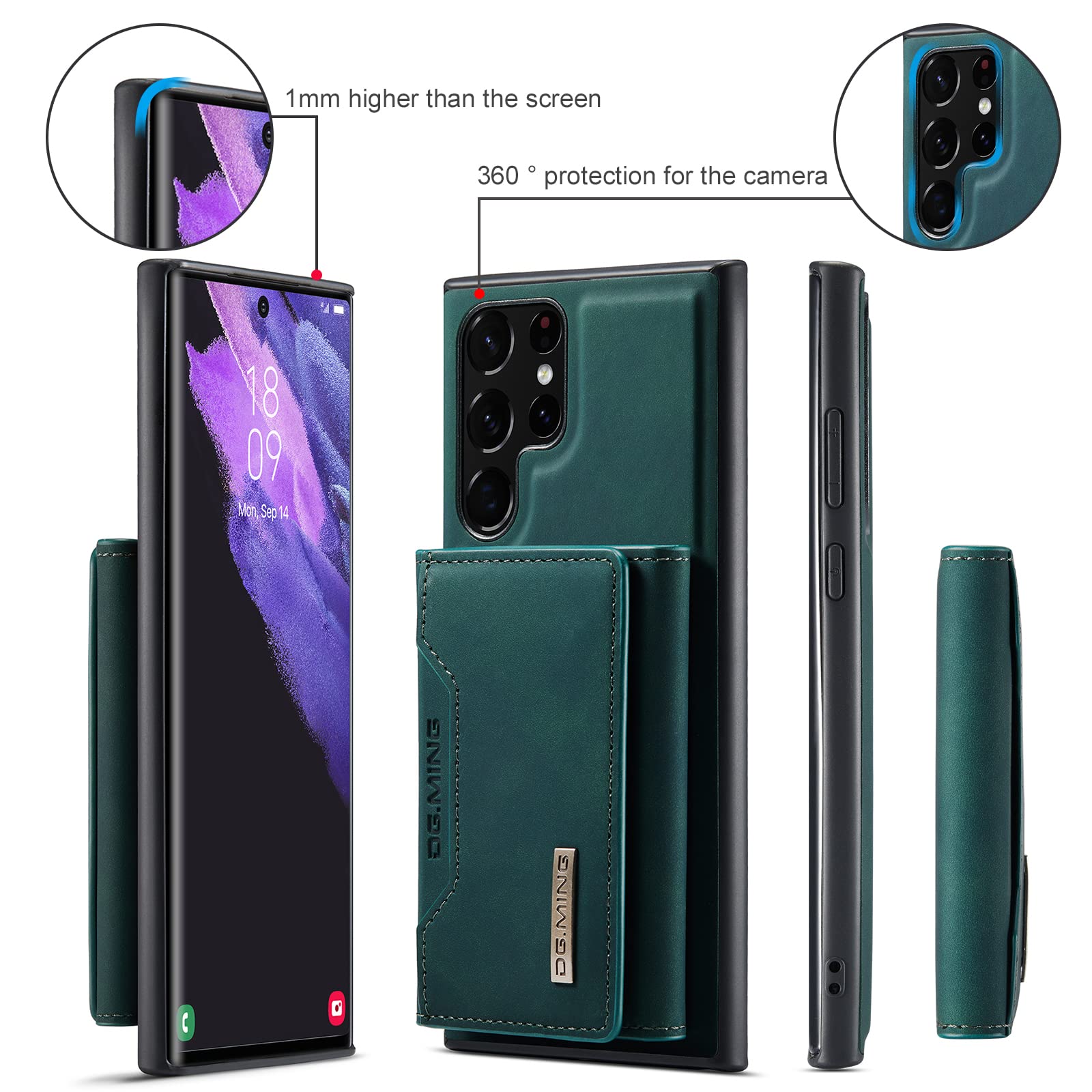 Premium Magnetic Leather Wallet Case for Samsung Galaxy S22 Ultra (6.8