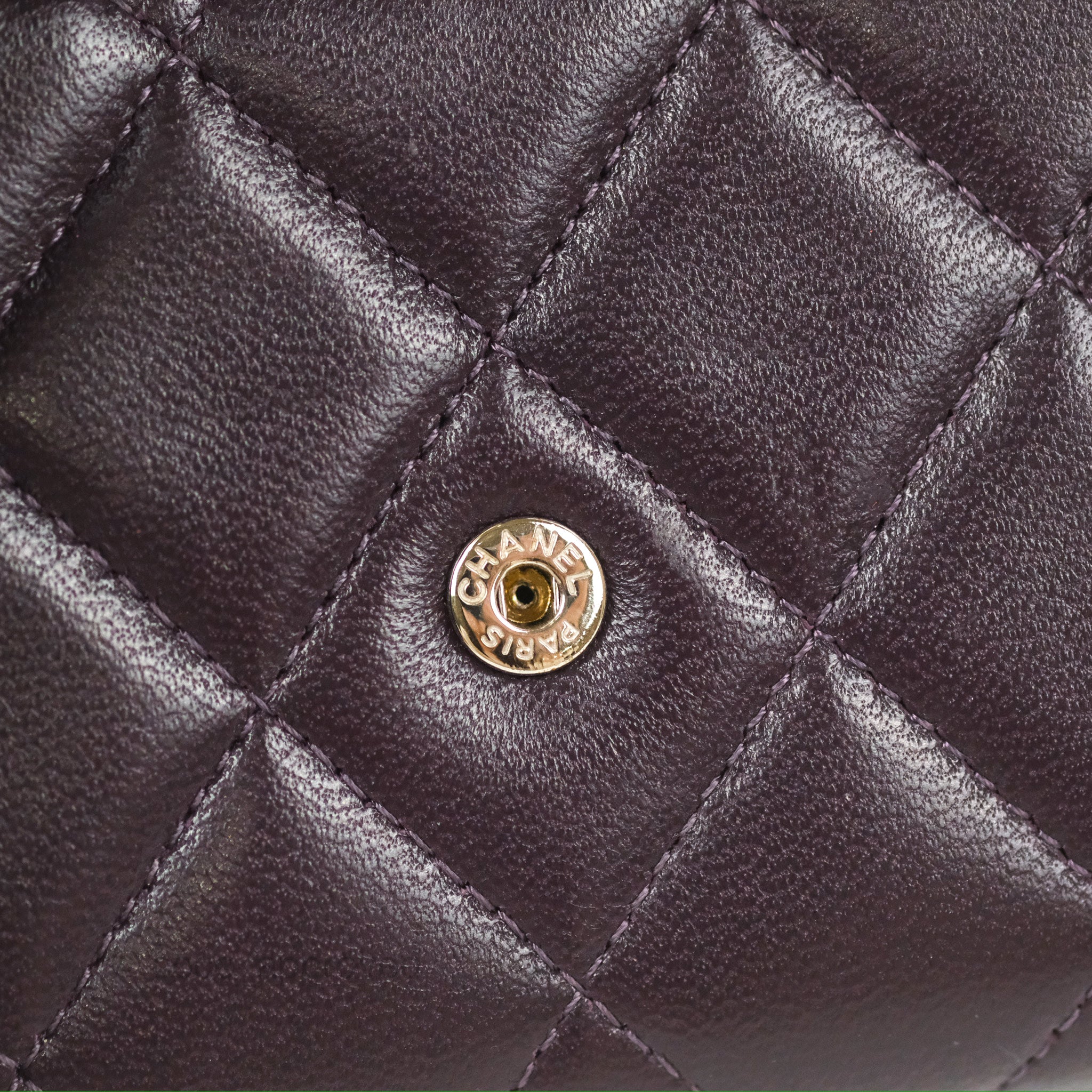 Chanel Classic Flap Coin Purse - Dark Purple Lambskin Leather with Silver Hardware | Luxury Small Wallet for Women, Perfect for Parties & Evening Events