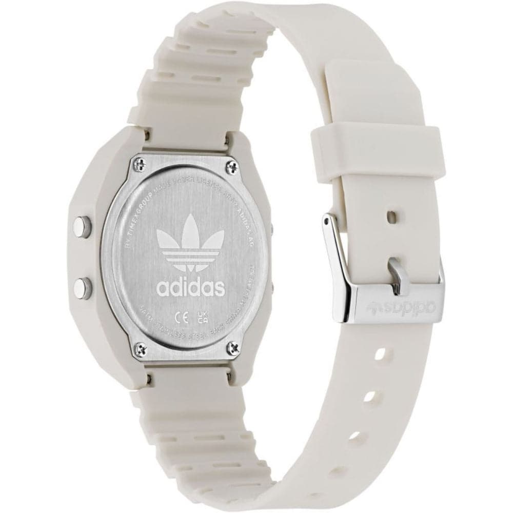 Adidas Digital White Resin Strap Unisex Watch AOST23557 - Stylish Sporty Design for Men & Women - Perfect for Running, Gym & Everyday Wear