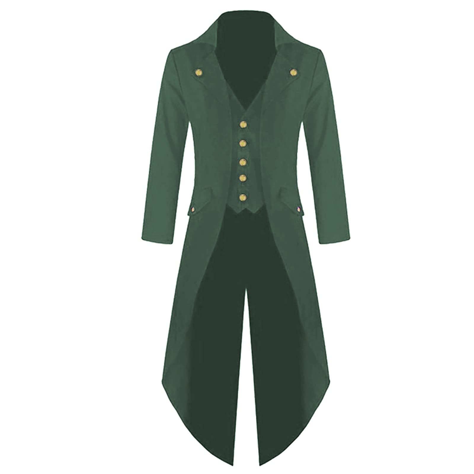 Men's Gothic Tailcoat Jacket - Vintage Frock Coat Uniform Costume for Parties & Formal Events - Warm Fleece Winter Overcoat for Men - Perfect for Halloween, Cosplay, Weddings & Themed Parties