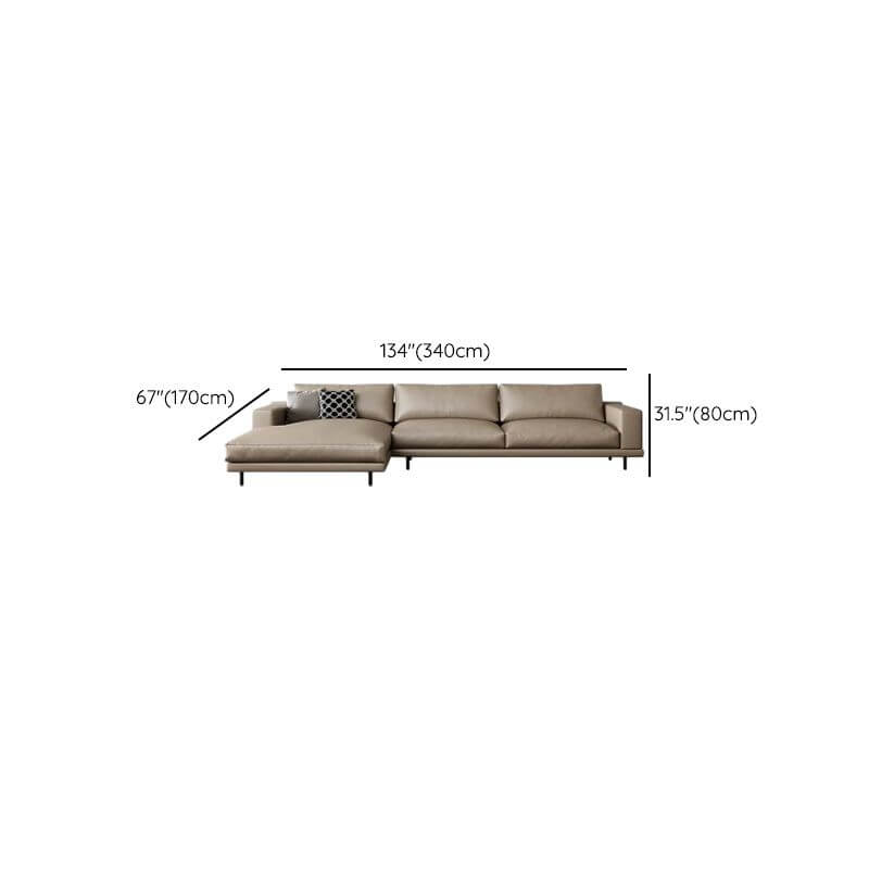 L-Shaped Sectional Sofa with Chaise Lounge in Auburn - Left-Facing Design for Living Room, Home Theater & Small Spaces