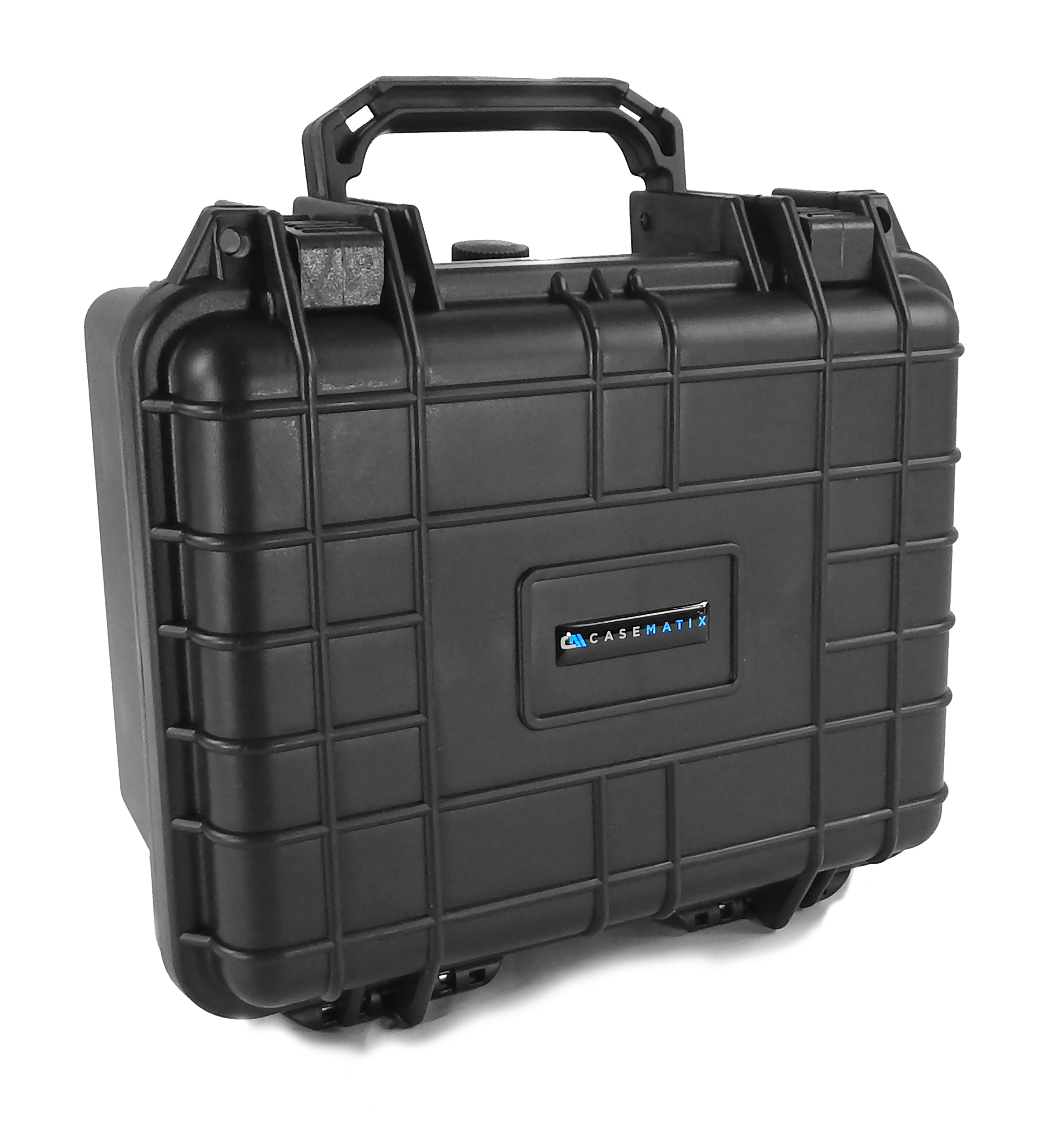 CASEMATIX 10 Waterproof Hard Travel Case with Padlock Rings & Customizable Foam - Fits Accessories up to 8.5 x 6 x 3.25 Inches - Perfect for Camera Gear, Tools, Electronics & Travel Essentials