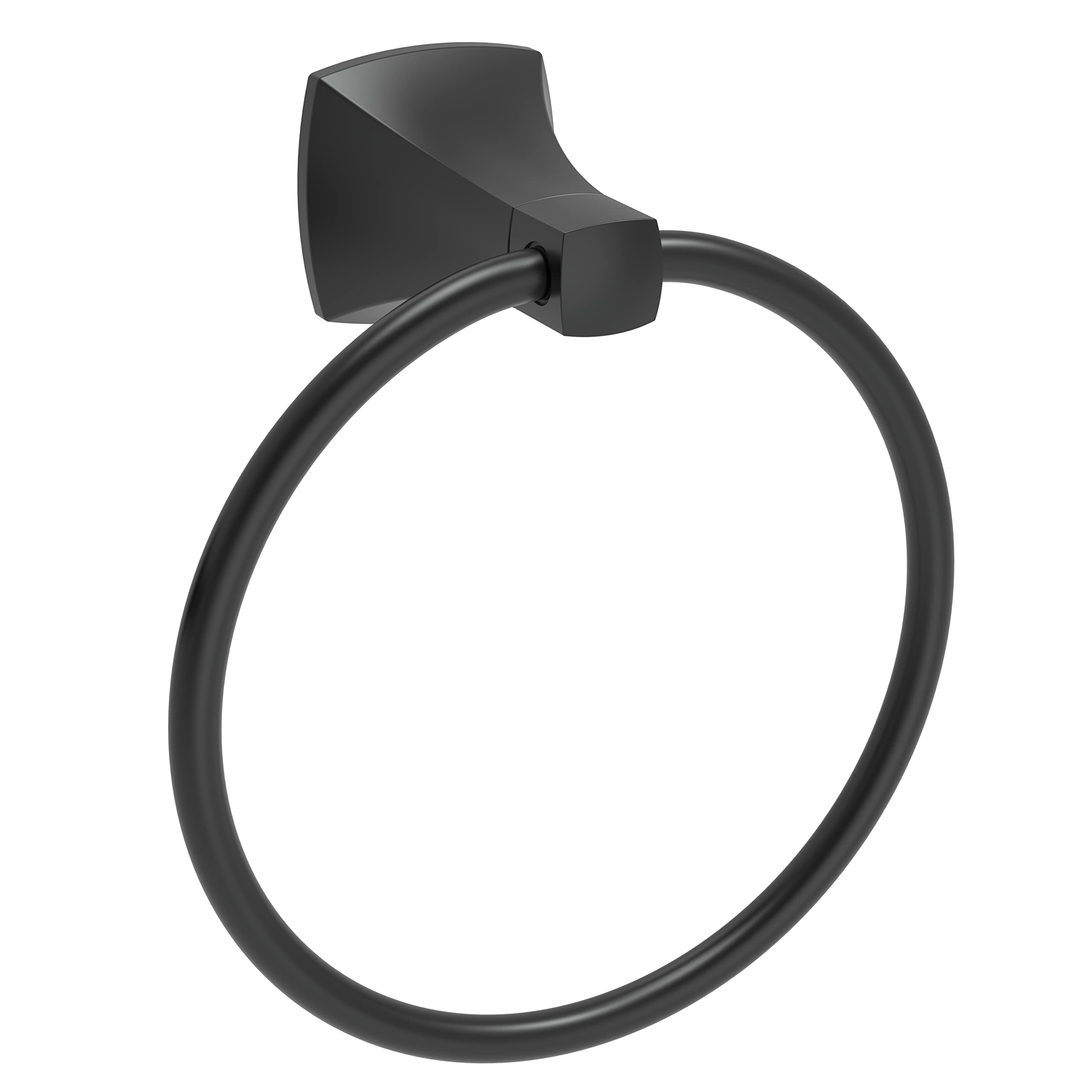 Matte Black Stainless Steel & Zinc Alloy Wall Mounted Towel Ring Holder - Bathroom & Kitchen Hand Towel Hanger for Home Decor and Spa Style Organization