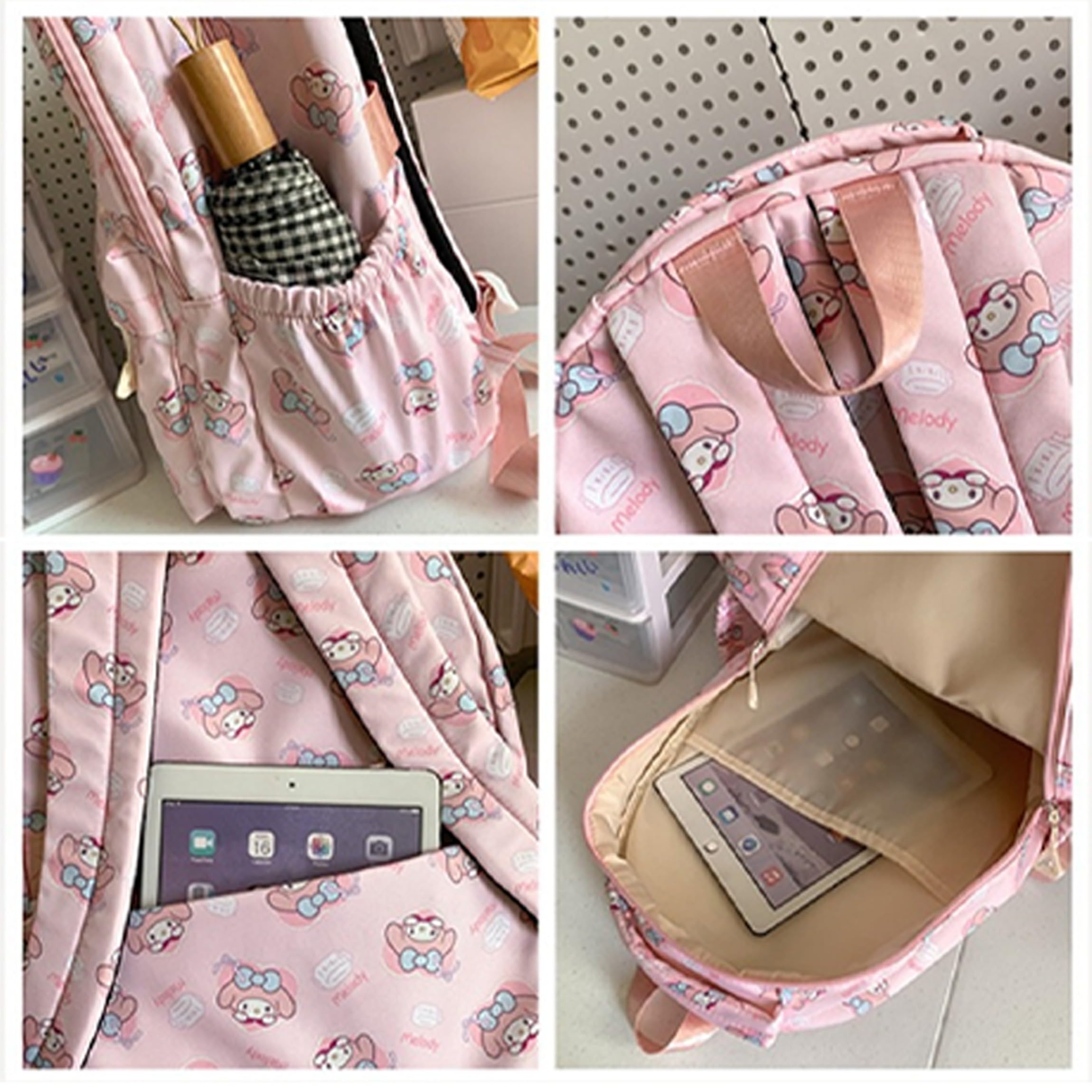 Kuromi Anime Print Casual Backpack - Laptop Backpack for Travel, Hiking & School | Stylish Unisex Rucksack with All-Over Character Design | Perfect for College, Work & Everyday Use