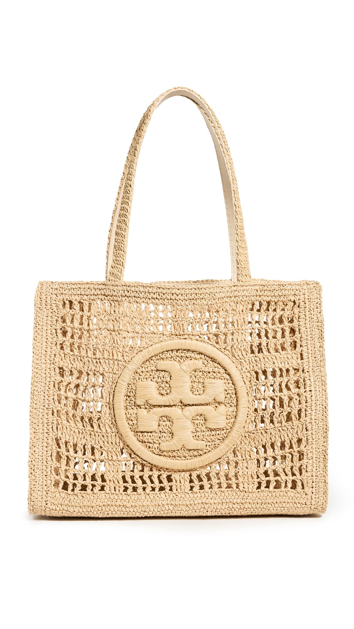 Tory Burch Ella Small Crochet Tote Bag for Women - Elegant Handmade Woven Purse for Everyday Use, Beach, Shopping & Travel