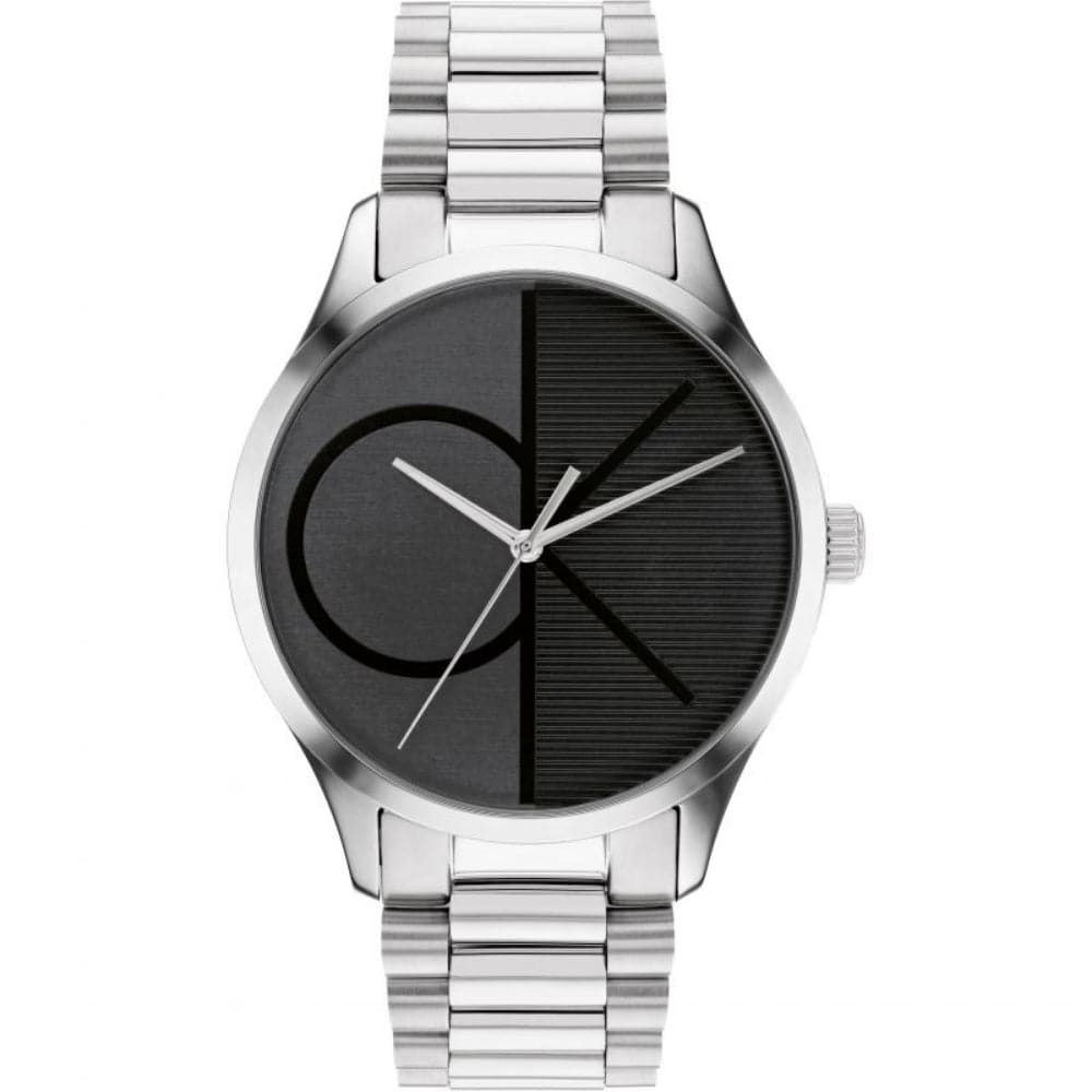 Calvin Klein Black Dial Silver Stainless Steel Unisex Watch 25200163 - Stylish Minimalist Timepiece for Everyday Wear & Formal Occasions