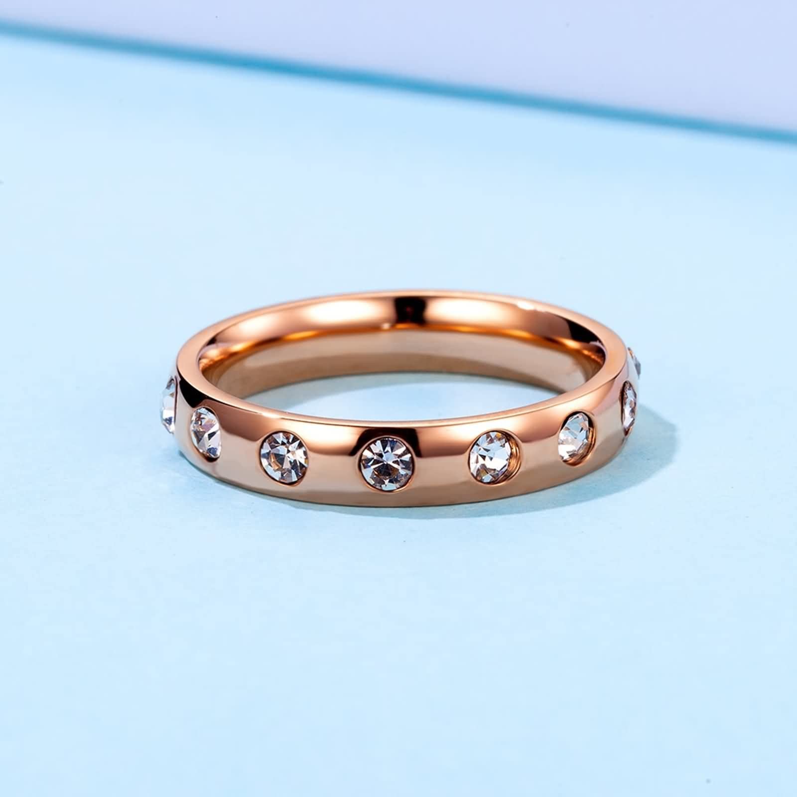 Best Friend Promise Rings for Couples - Stainless Steel Circular Circle Zircon Jewelry Set for Women & Men - Western Style Teen Jewelry Gift for Anniversaries, Valentine's Day & Special Occasions