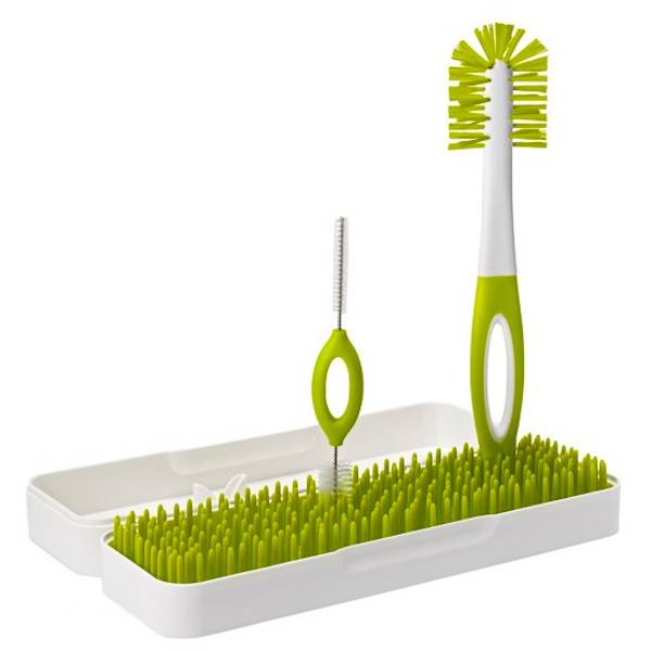 Boon Trip Travel Drying Rack & Bottle Brushes Set - Portable Dish Rack for Baby Bottles, Utensils & Travel Accessories - Compact Drying Station for Kitchen, Camping & RV Trips