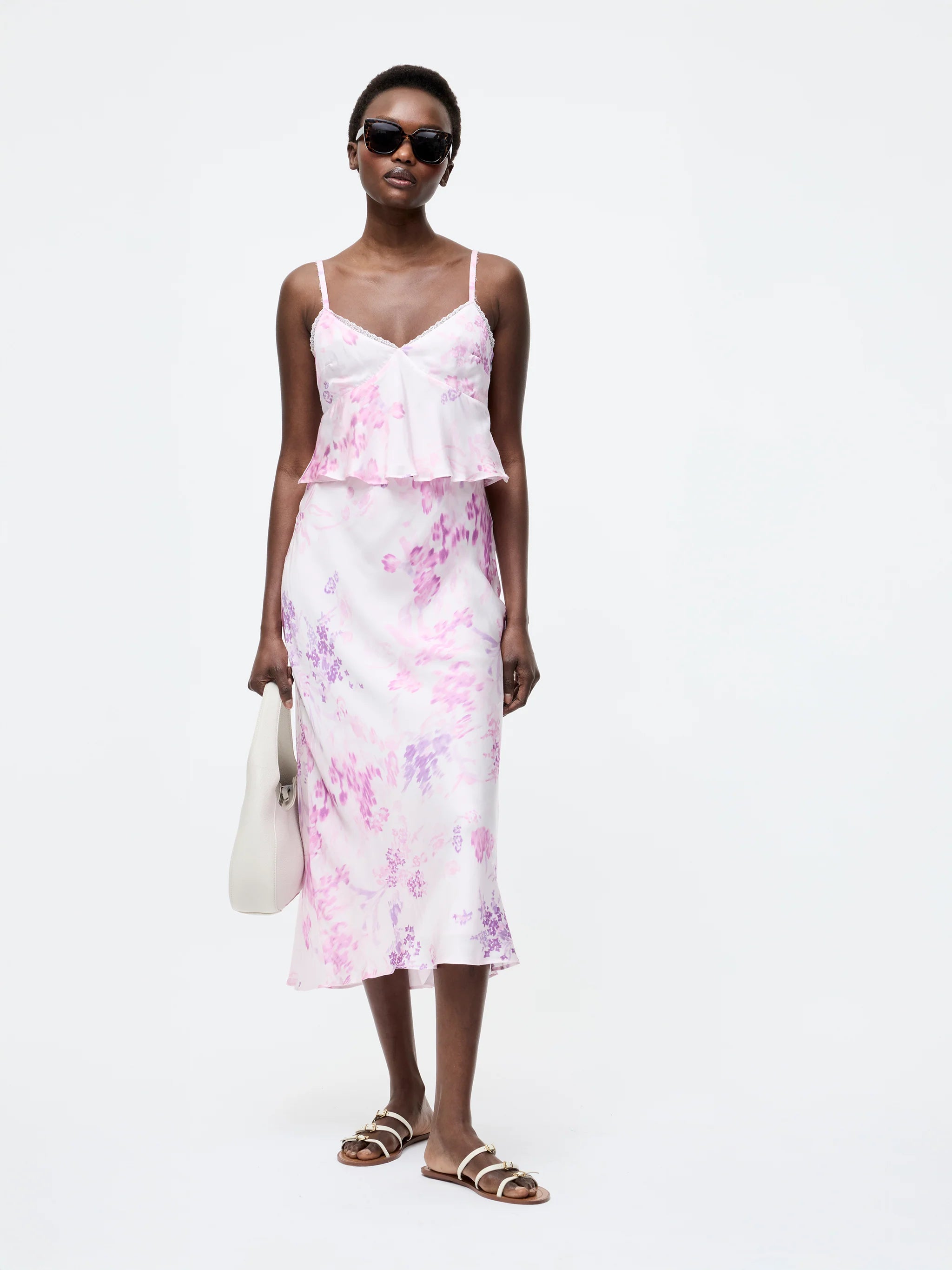 Elyria Satin Midi Skirt for Women - Elegant High Waist Flowy Skirt with Slit, Perfect for Parties, Weddings & Date Nights