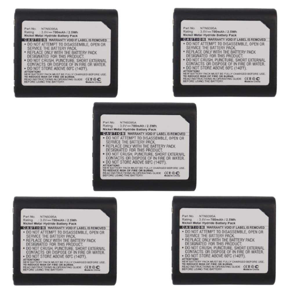 Synergy Digital 2-Way Radio Rechargeable Batteries - 5 Pack Ni-MH 3.6V 700mAh Replacement Battery for Motorola NNTN4385 & 56318 Walkie Talkie - Perfect for Construction, Warehouse, Security, and Outdoor Activities