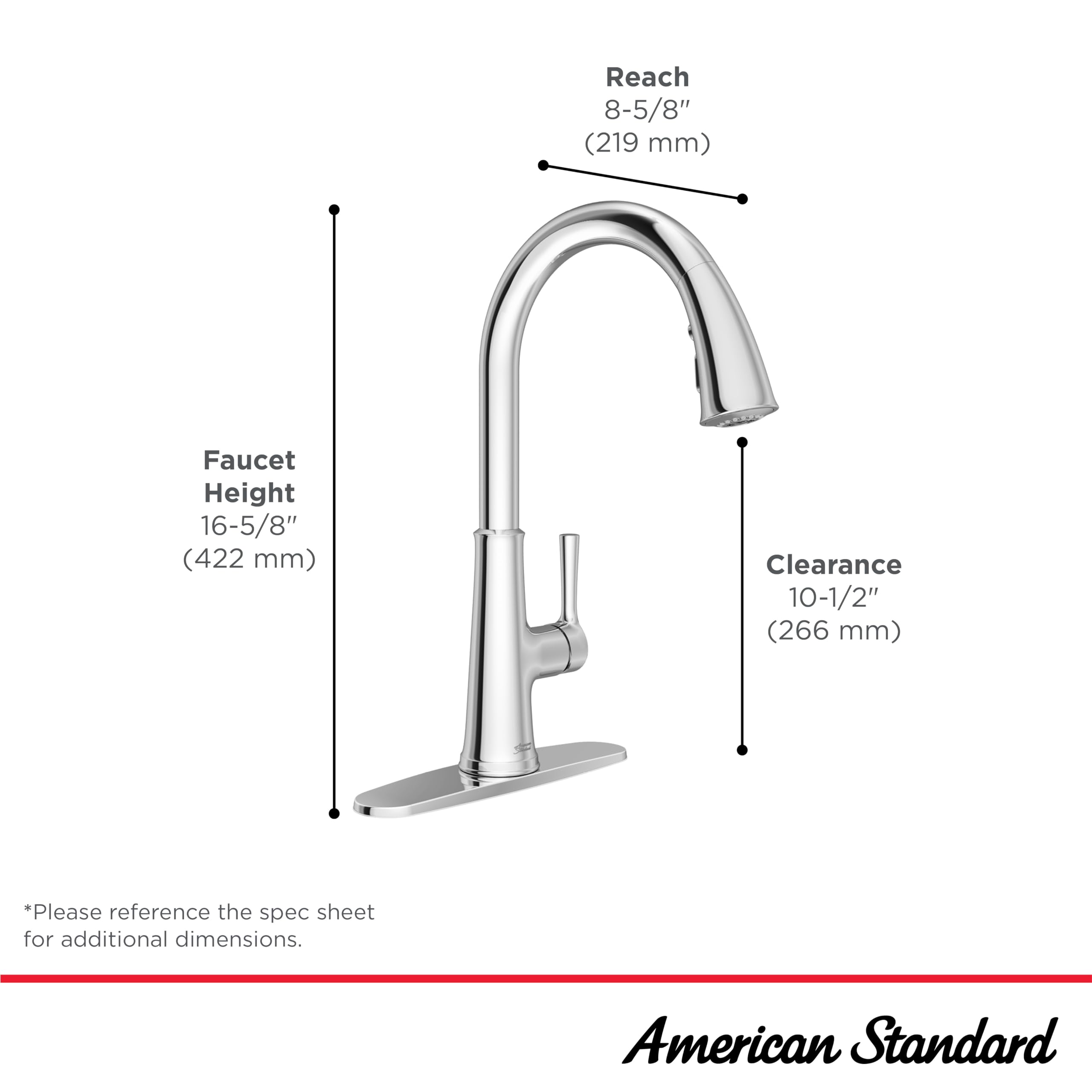 American Standard 9319310.243 Renate Matte Black Pull-Down Kitchen Faucet with Sprayer - Modern Touchless Design for Easy Cooking & Dishwashing (Ideal for Home, Restaurant & Commercial Kitchens)