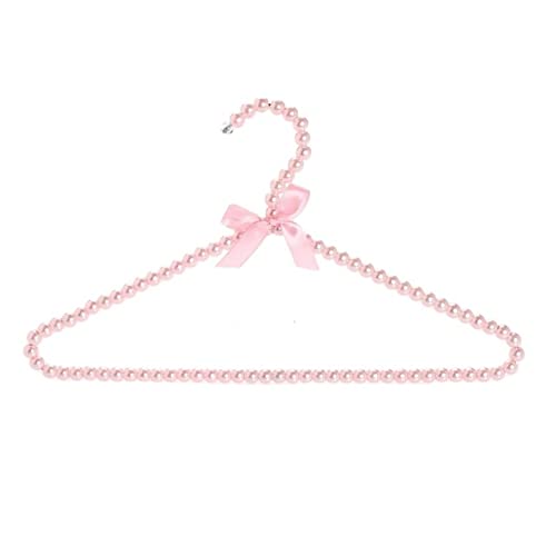 10pcs 40cm Plastic Beaded Bow Clothes Hangers with Pearls - Pink Dress Coat Hangers for Closet Organization, Wardrobe Storage & Drying Rack - Perfect for Home, Bedroom, Laundry Room & Retail Store Display