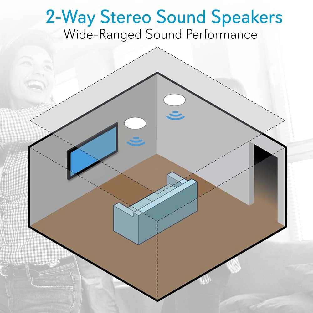8.0'' In-Wall & Ceiling Speakers - High-Quality Home Audio for Living Room, Bedroom, or Office | Easy Installation & Premium Sound