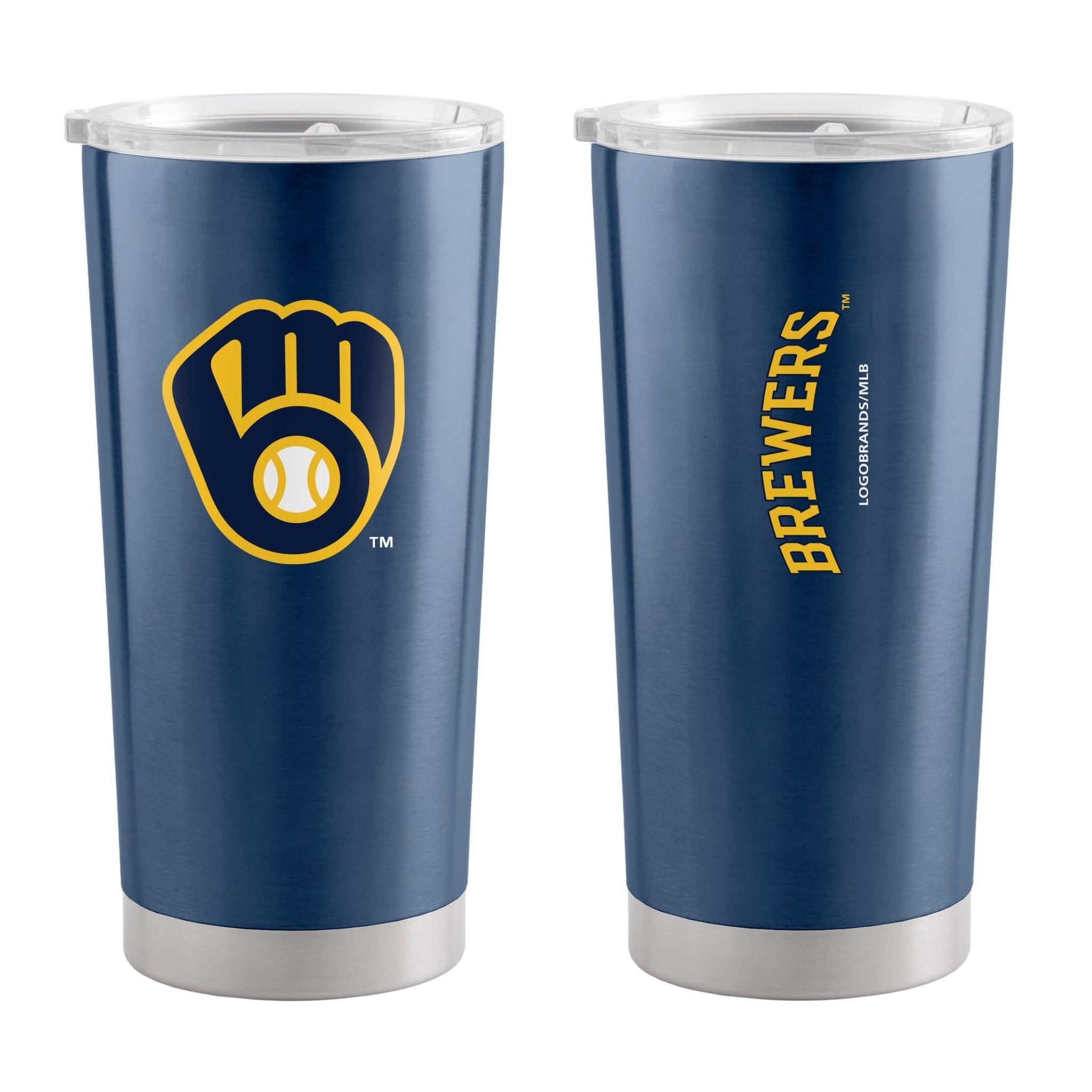 Milwaukee Brewers 20oz Stainless Steel Tumbler with Lid & Straw - Insulated Game Day Cup for Baseball Fans - Perfect for Cold Drinks at Games, Tailgating & Outdoor Events