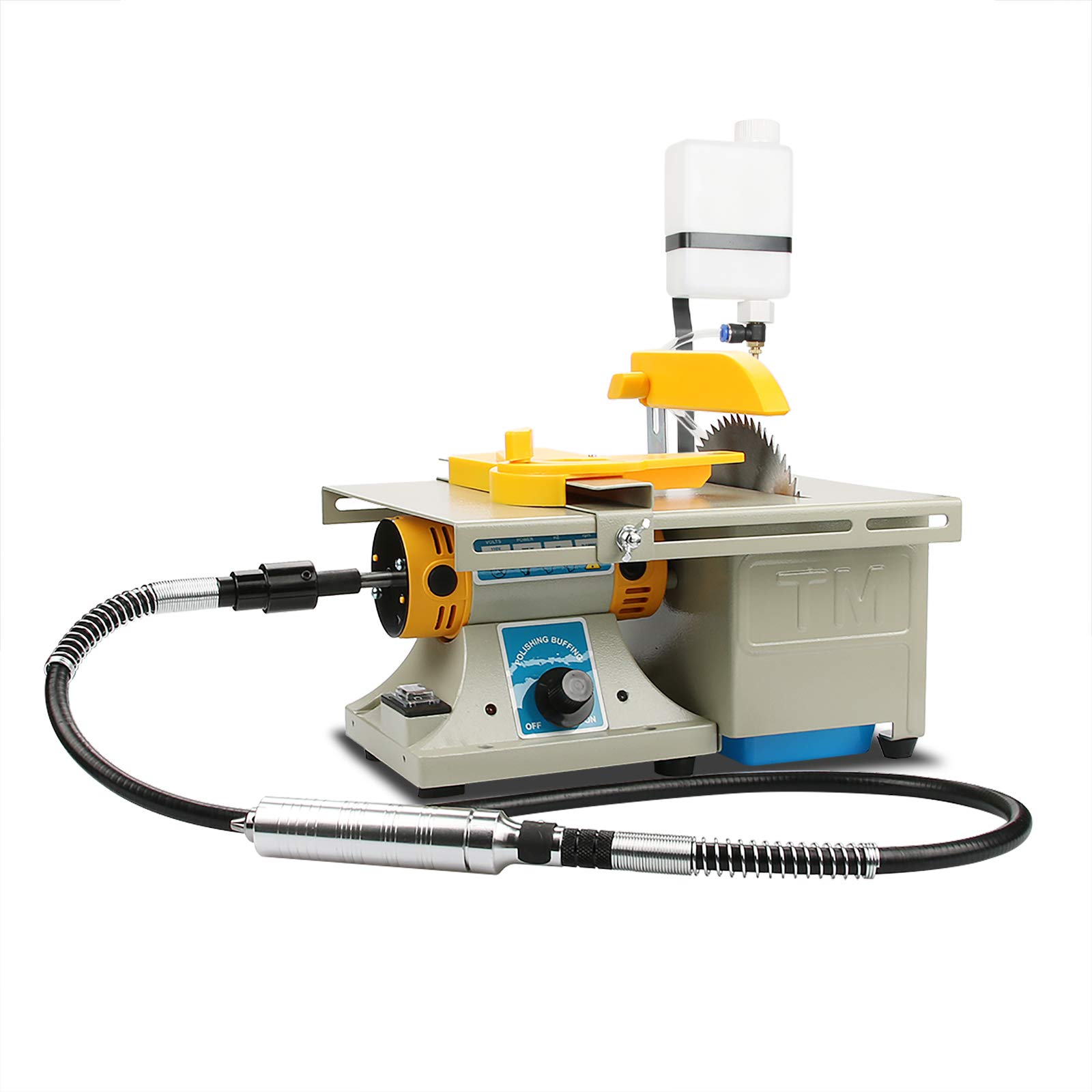 Mini Table Saw Rock - Lapidary Equipment for DIY Jewelry Making, 0-10000 RPM Bench Buffer Grinding Machine with Flexible Shaft - Perfect for Home Woodworking, Stone Carving & Hobby Craft Projects