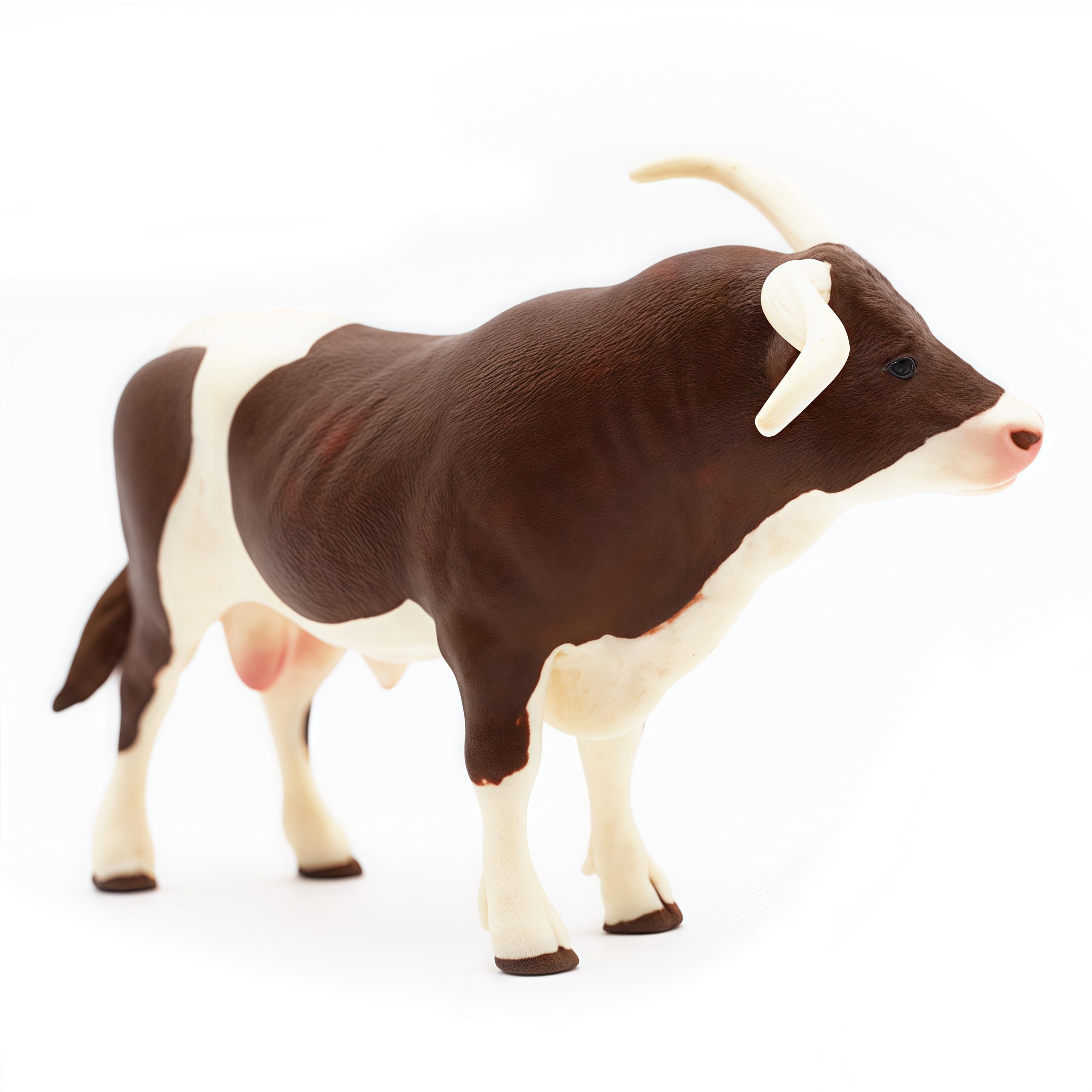 Gemini & Genius Farm Cow Animal Toy - 6 Inch Longhorn Cow Action Figure with Hand-Painted Details - Realistic & Durable Farm Animal Toy for Kids - Perfect Gift for Boys & Girls - Great for Farm Playsets, Educational Learning & Pretend Play