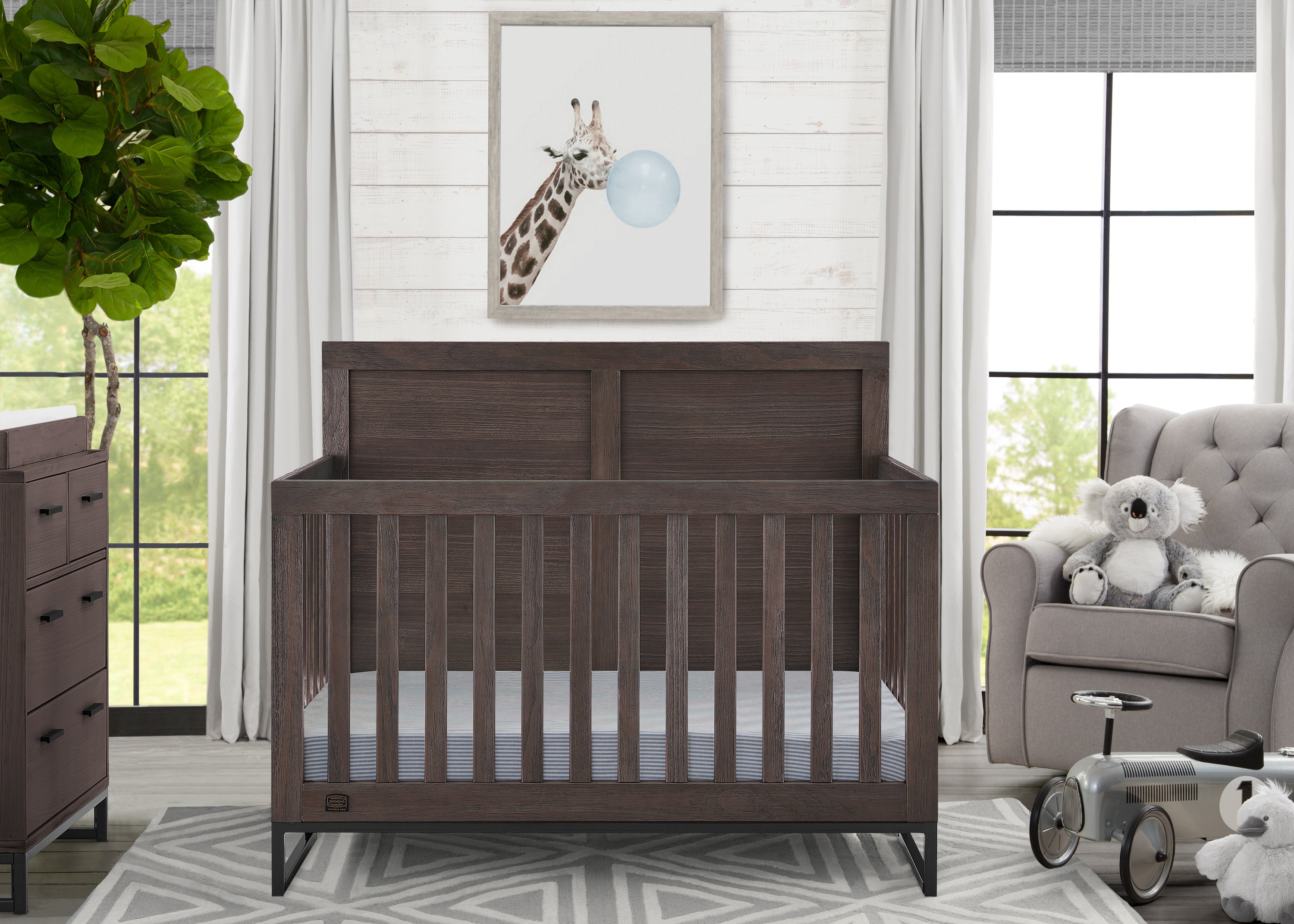 Foundry 6-in-1 Convertible Baby Crib - Toddler Bed, Daybed & Full Size Bed | Nursery Furniture for Boys & Girls | Perfect for Newborn to Teen Years