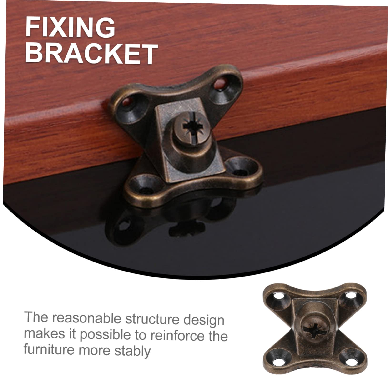 DOITOOL 10-Piece Heavy Duty Zinc Alloy & Bronze Corner Brackets for Furniture - Reinforced Shelf, Table, and Bed Supports - Perfect for Home, Office, and DIY Furniture Projects