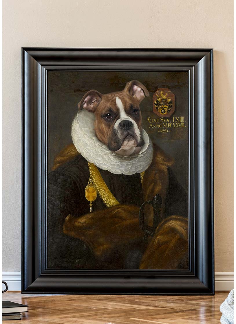 Boxer Dog Gentleman Portrait Print - Elegant Wall Art for Home & Office Decor - Perfect for Living Room, Bedroom, or Gift